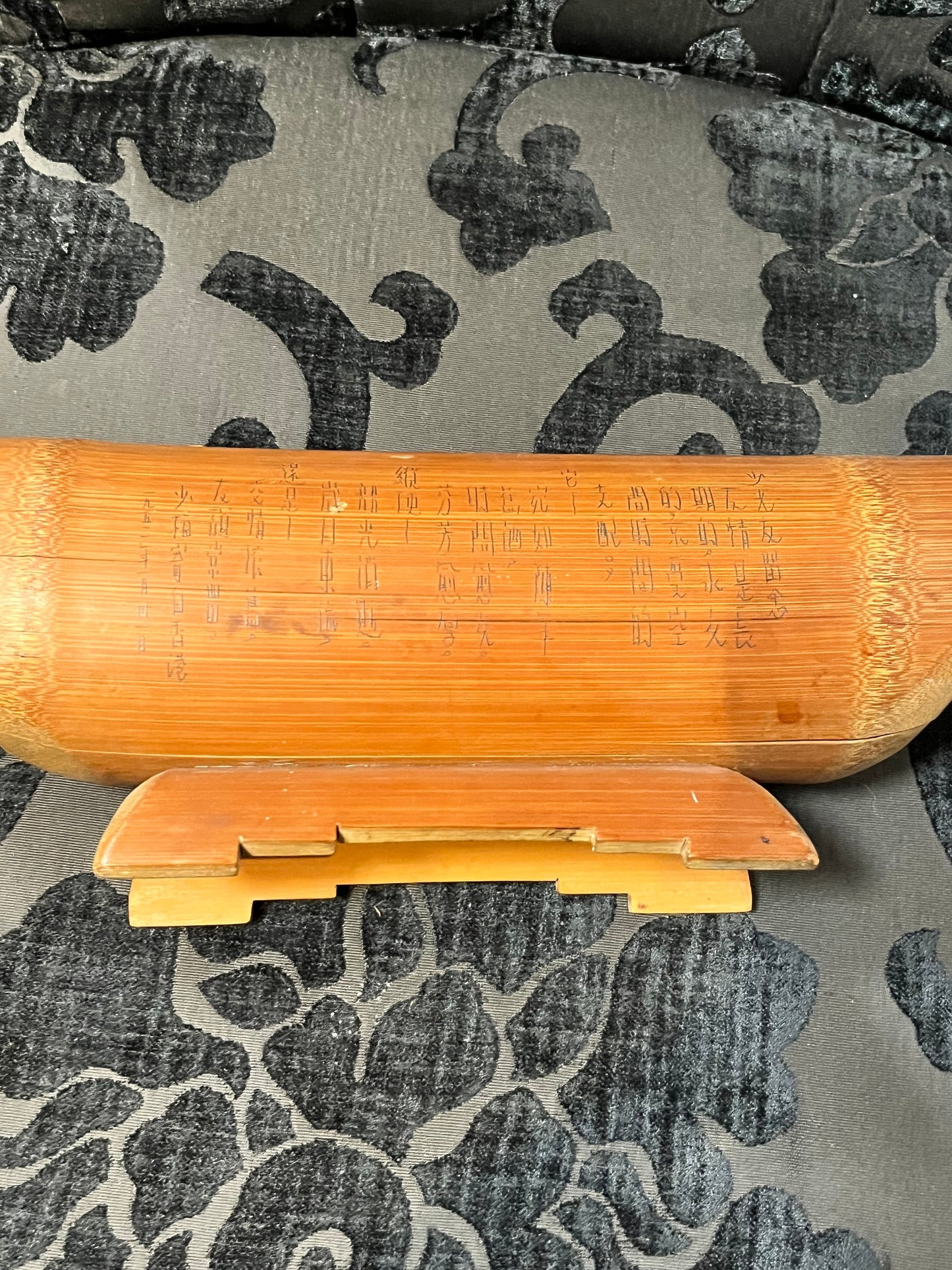 12 inch Chinese antique bamboo brush pot