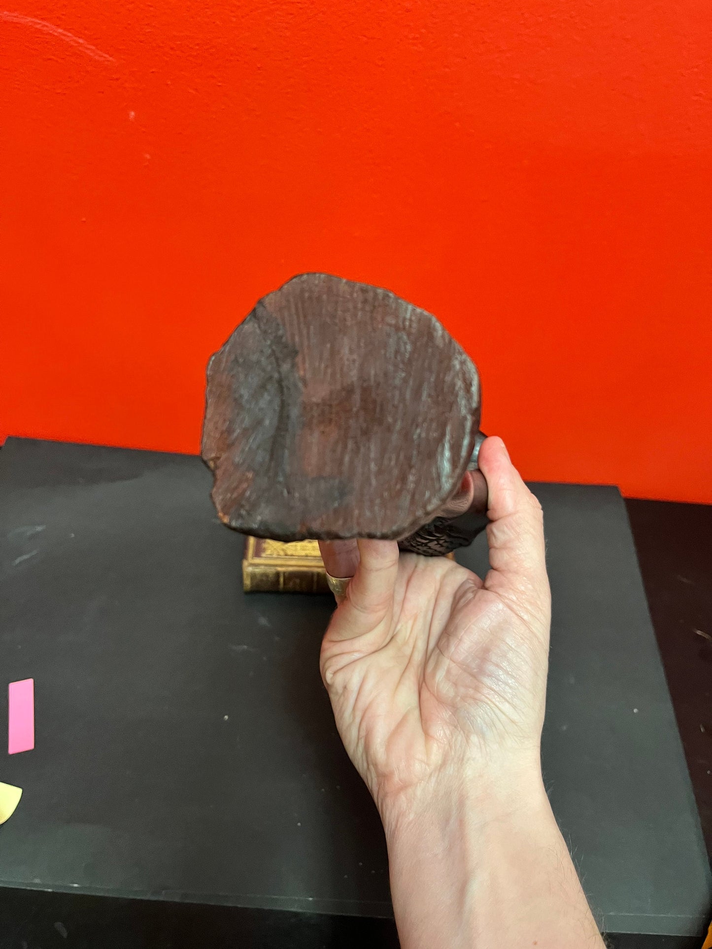 14 inch west African ebony statue of a lady with ample bosom stunning quality in detail