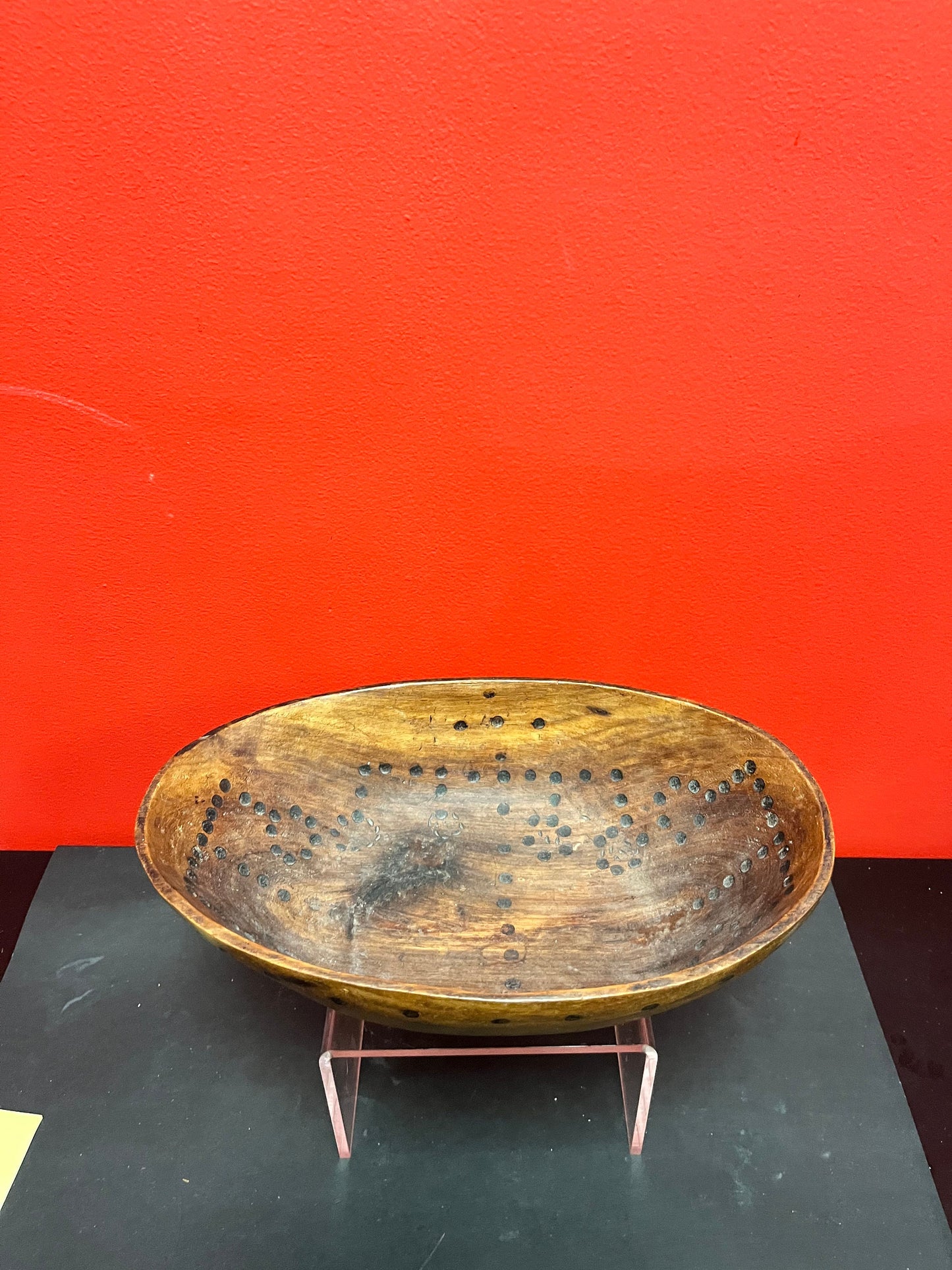 12.5 x 8 wide fantastic antique Western African bowl simple beautiful piece