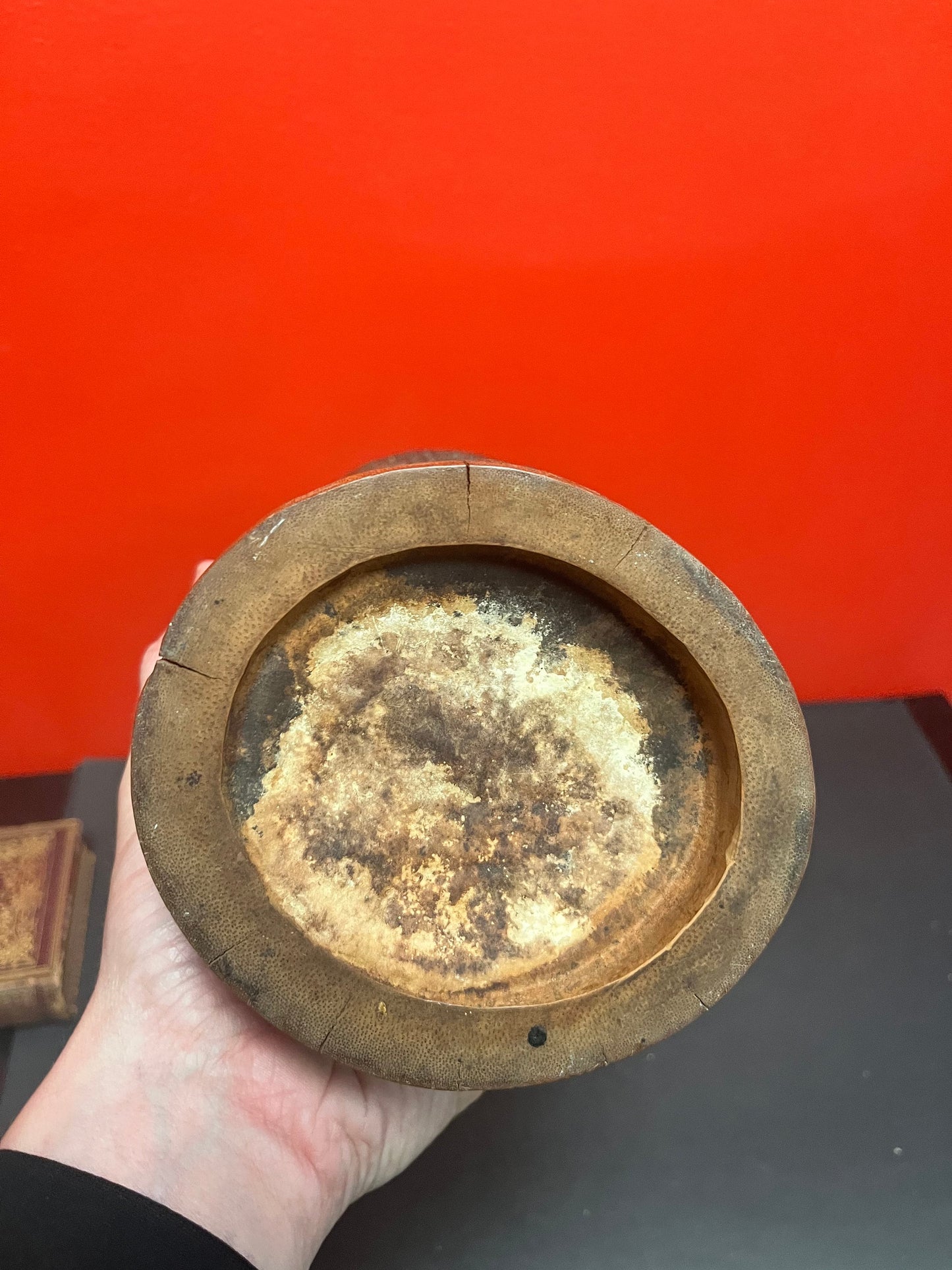 9 1/2 inch tall antique authentic 19 century bamboo hand carved brush pot - amazing condition and intense carving wow