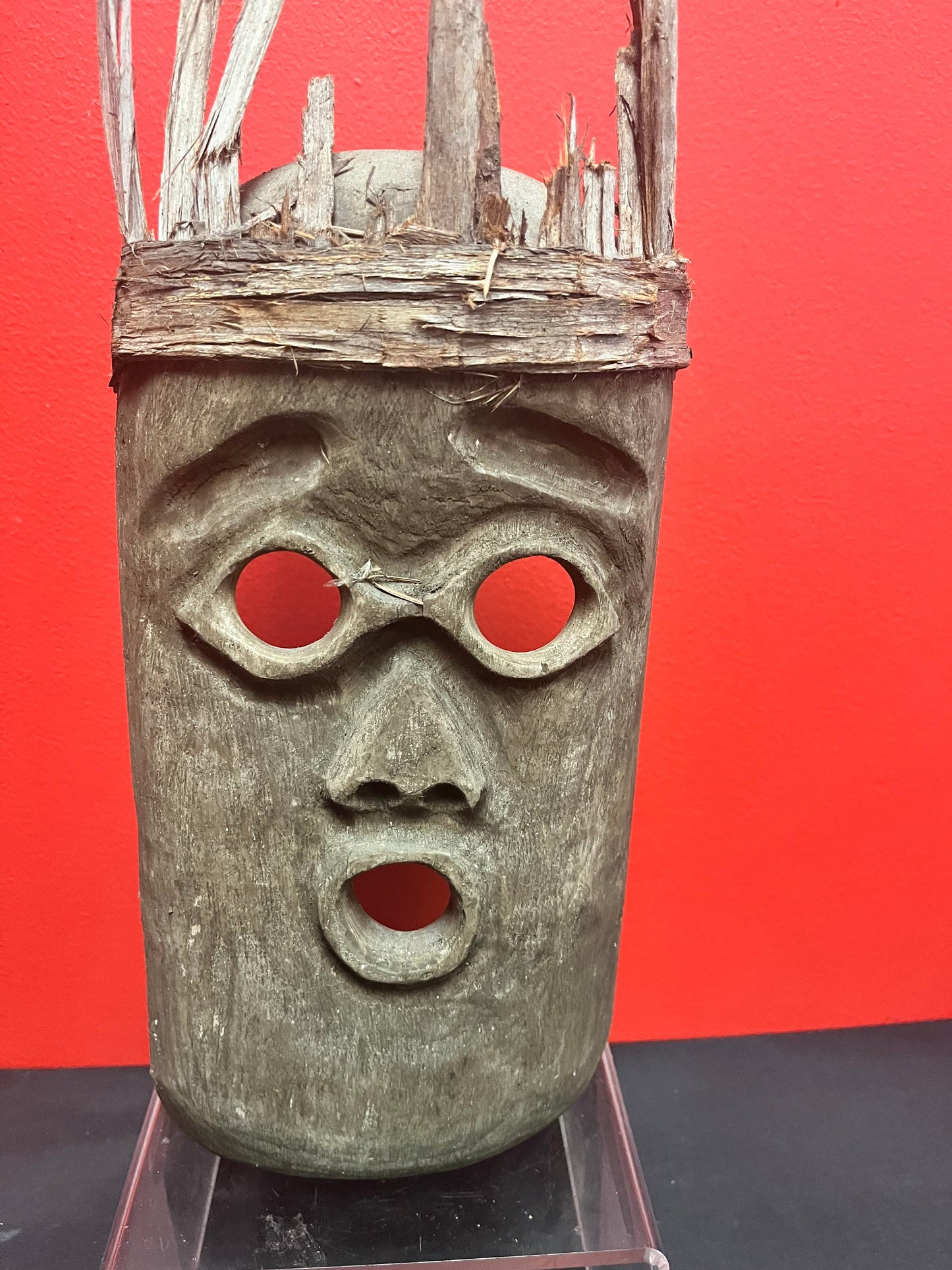 Fabulous rare 17 x 7 antique authentic indigenous West Coast ceremonial mask  wow