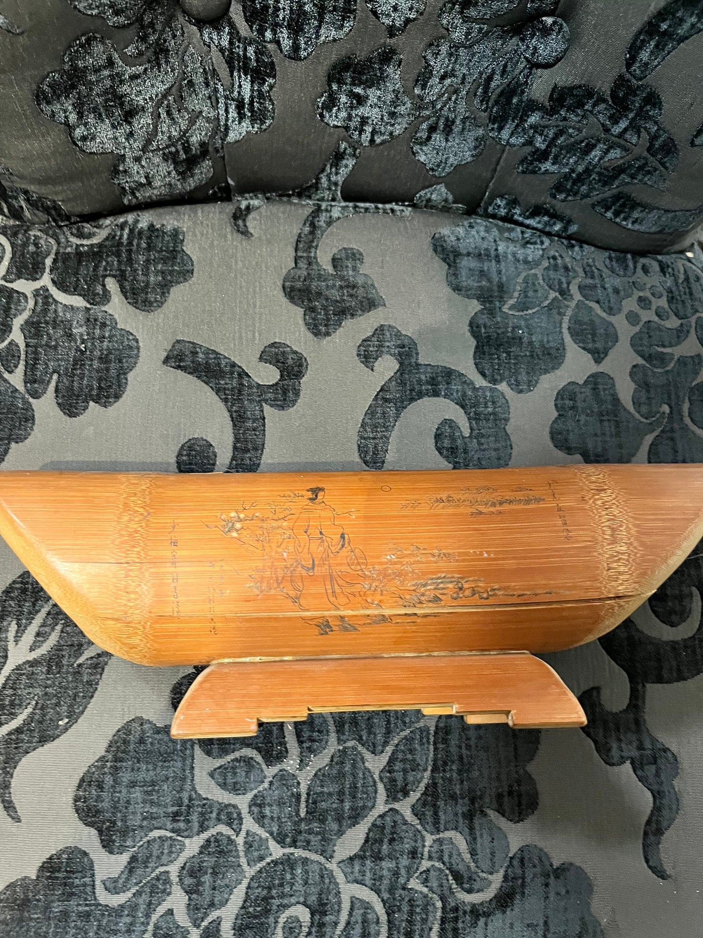 12 inch Chinese antique bamboo brush pot