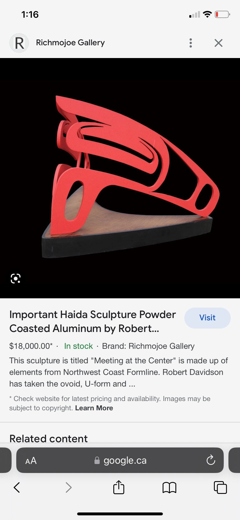 Museum quality 27 x 15 “ Canadian artist Robert Davidson steel and graphite authentic original wall art spectacular