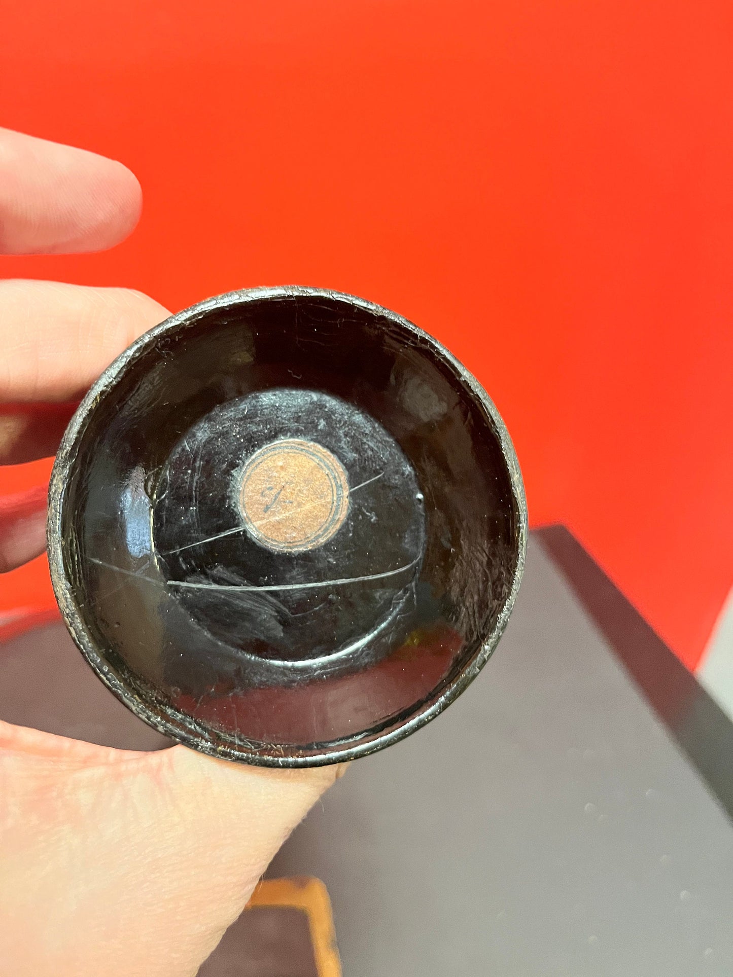 Three pieces of beautiful south East Asian lacquer ware with gilt decoration box dish and vase great gifts