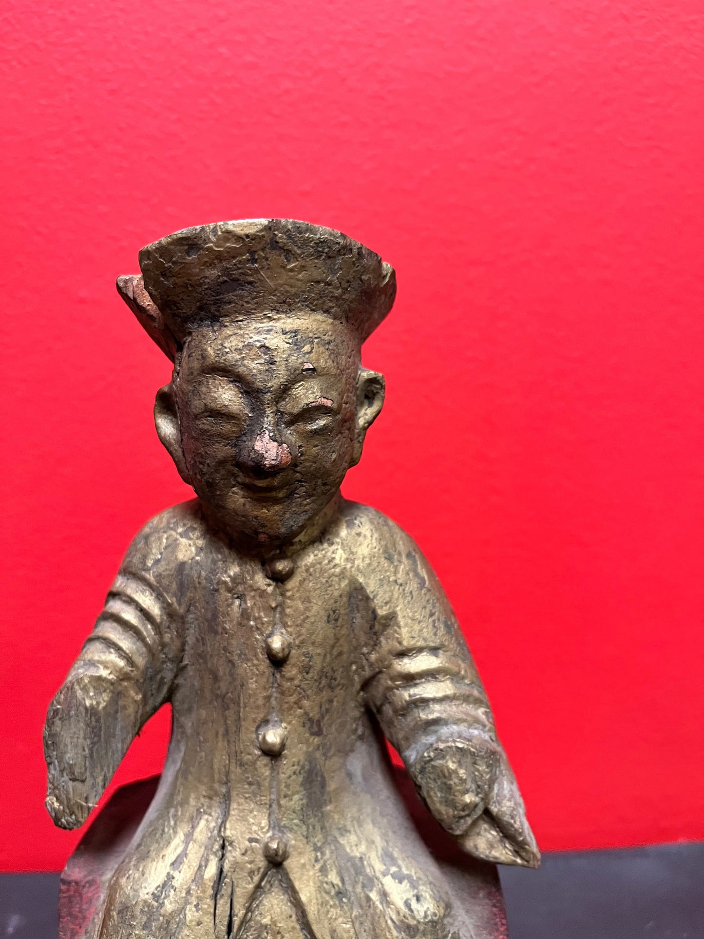 A Rare Chinese antique 9 x 4 deities wonderful patina