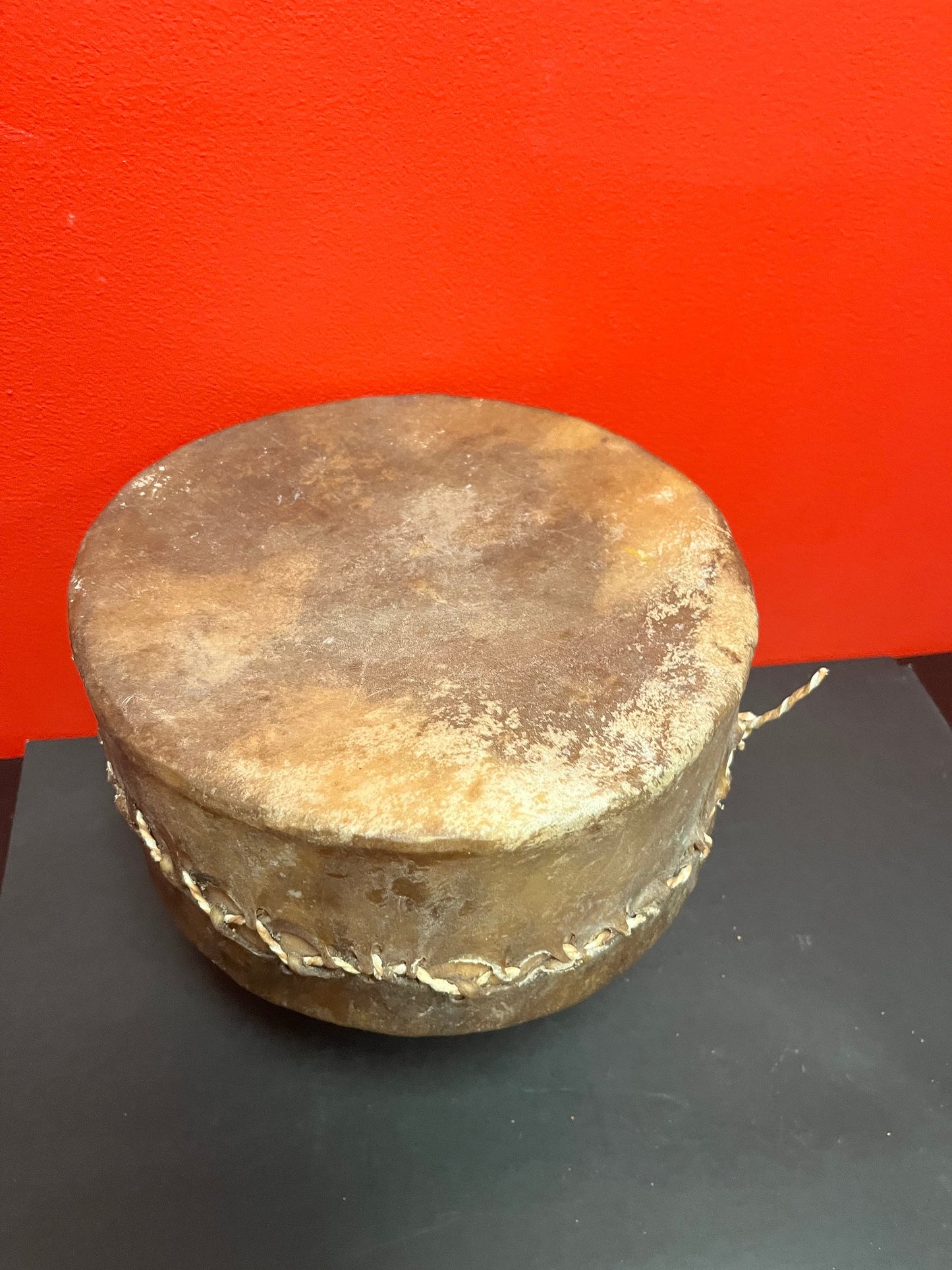 Stunning 10 by 5 inch deep museum quality indigenous first Nations Pacific Northwest coast antique drum with great sound wow