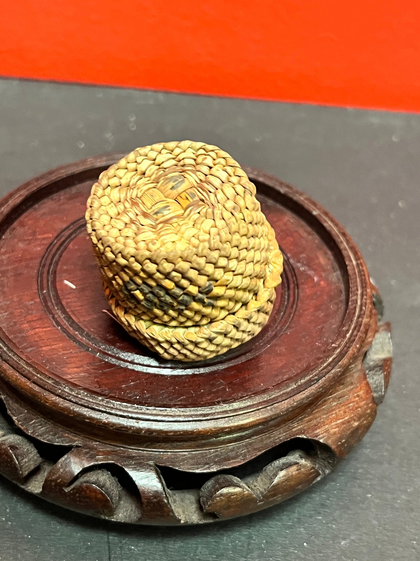 Lovely Small Indigenous first nations pacific north west coast woven basket - 1.5 inches high mint condition