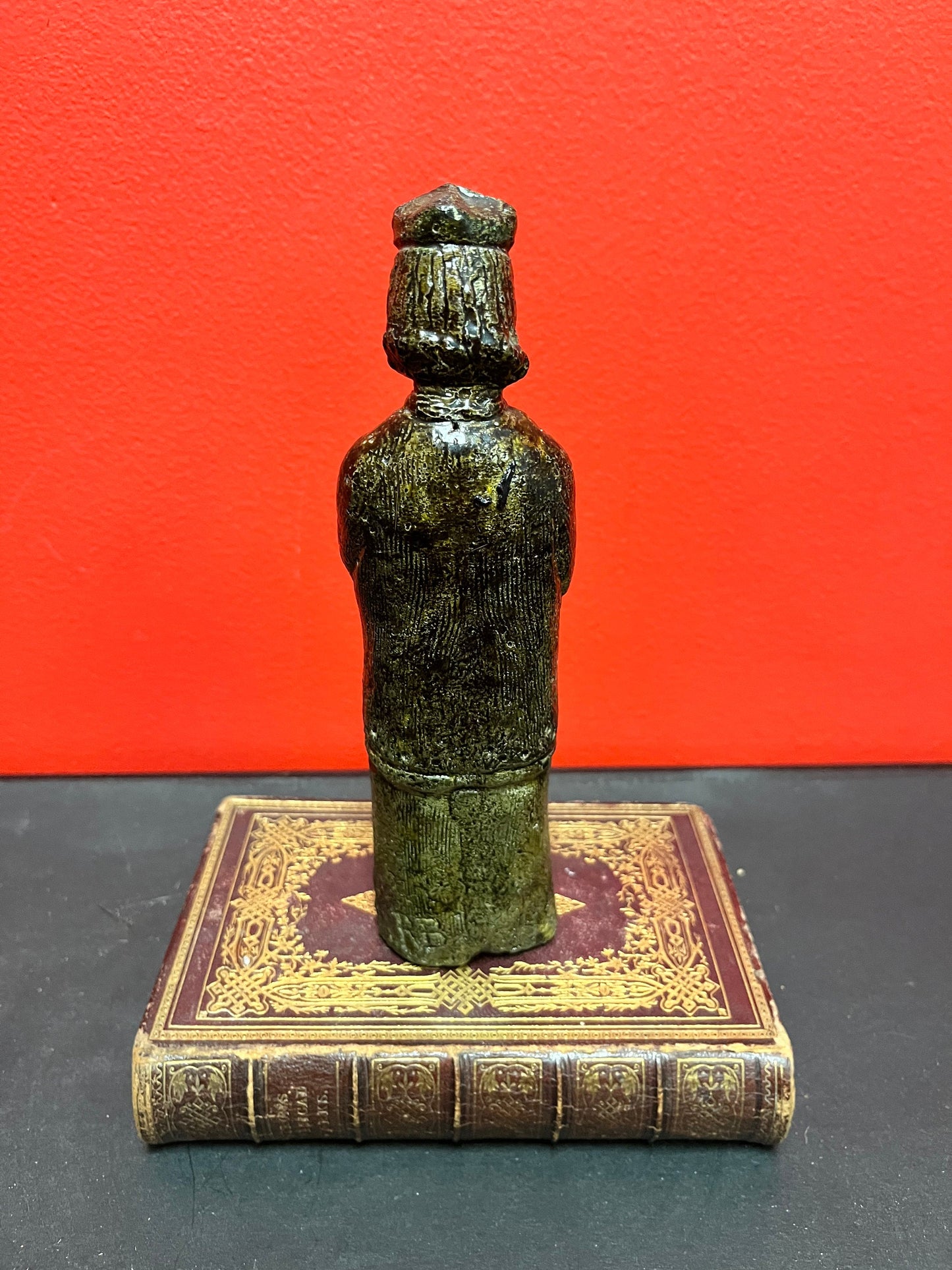 Very cool 8 inch European stone statue of a priest unique in good condition