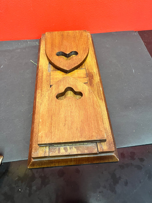 24 inch extended antique mahogany inlaid bookends   very cool