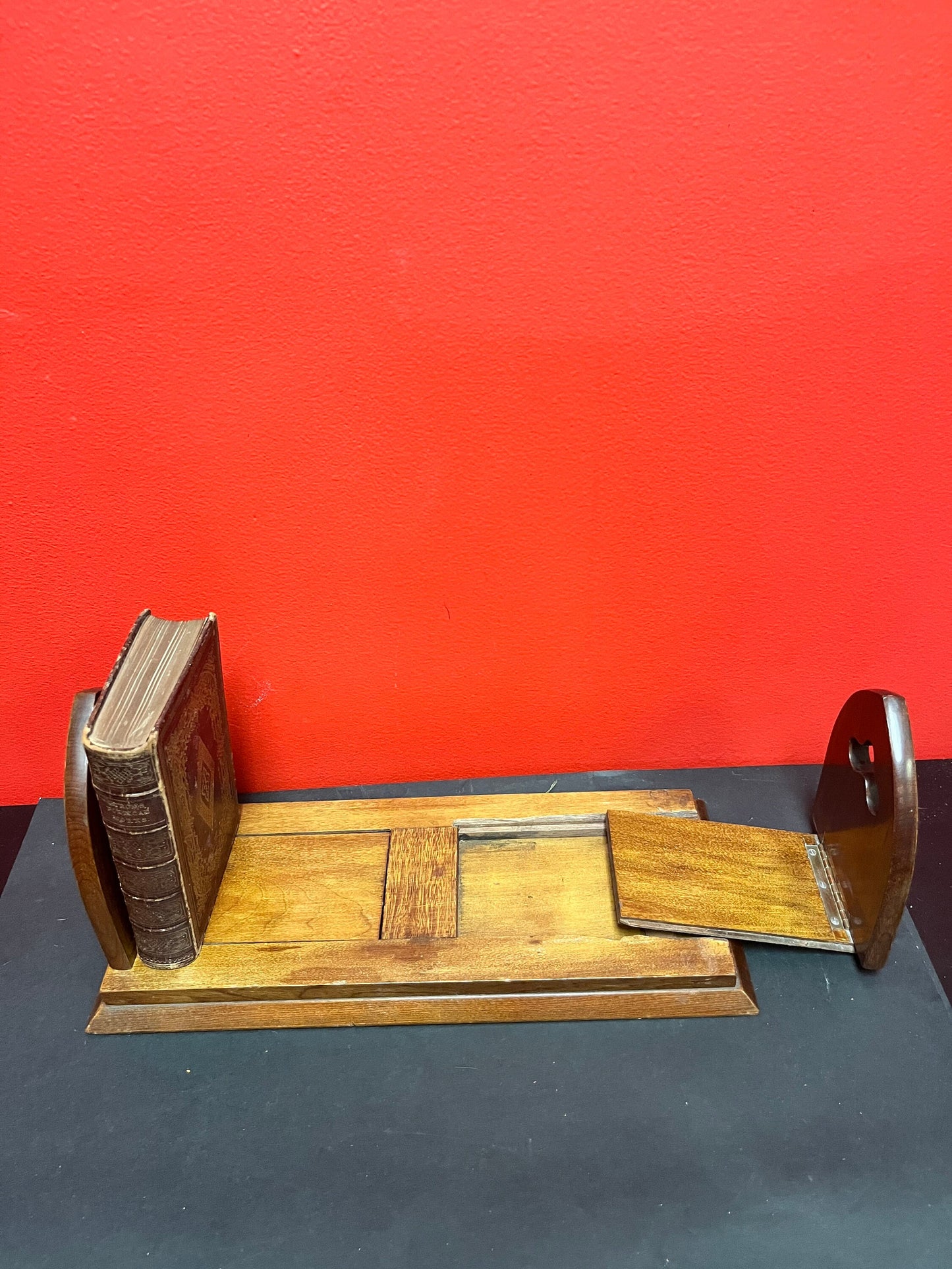 24 inch extended antique mahogany inlaid bookends   very cool