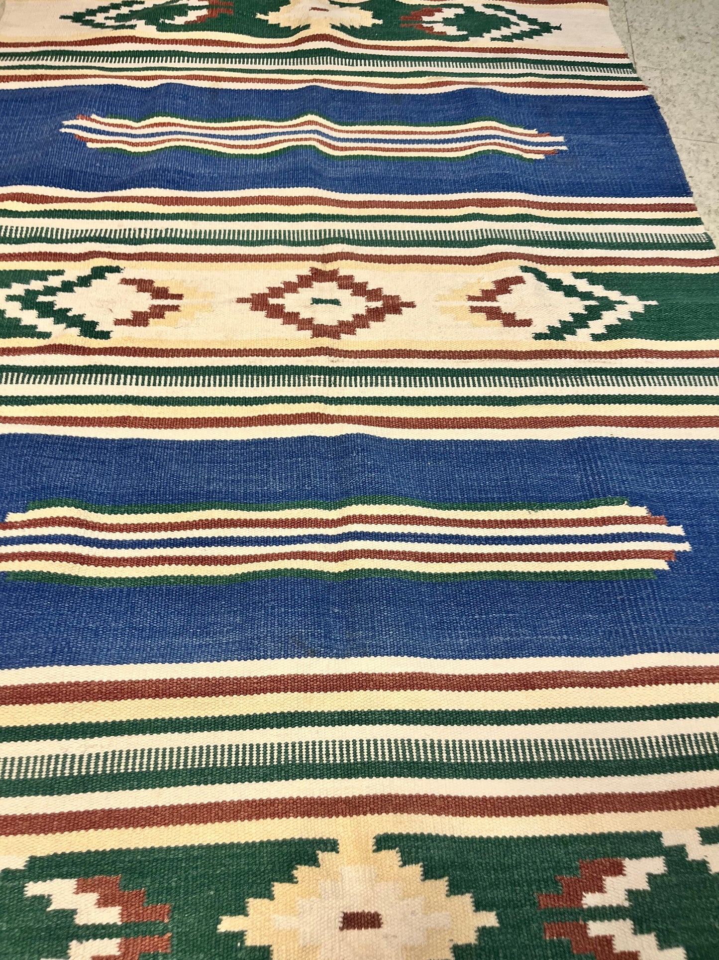 A  Approximately 6 x 43 wide vintage  authentic stunning Navajo carpet  a beauty and  exceptional value. -wow