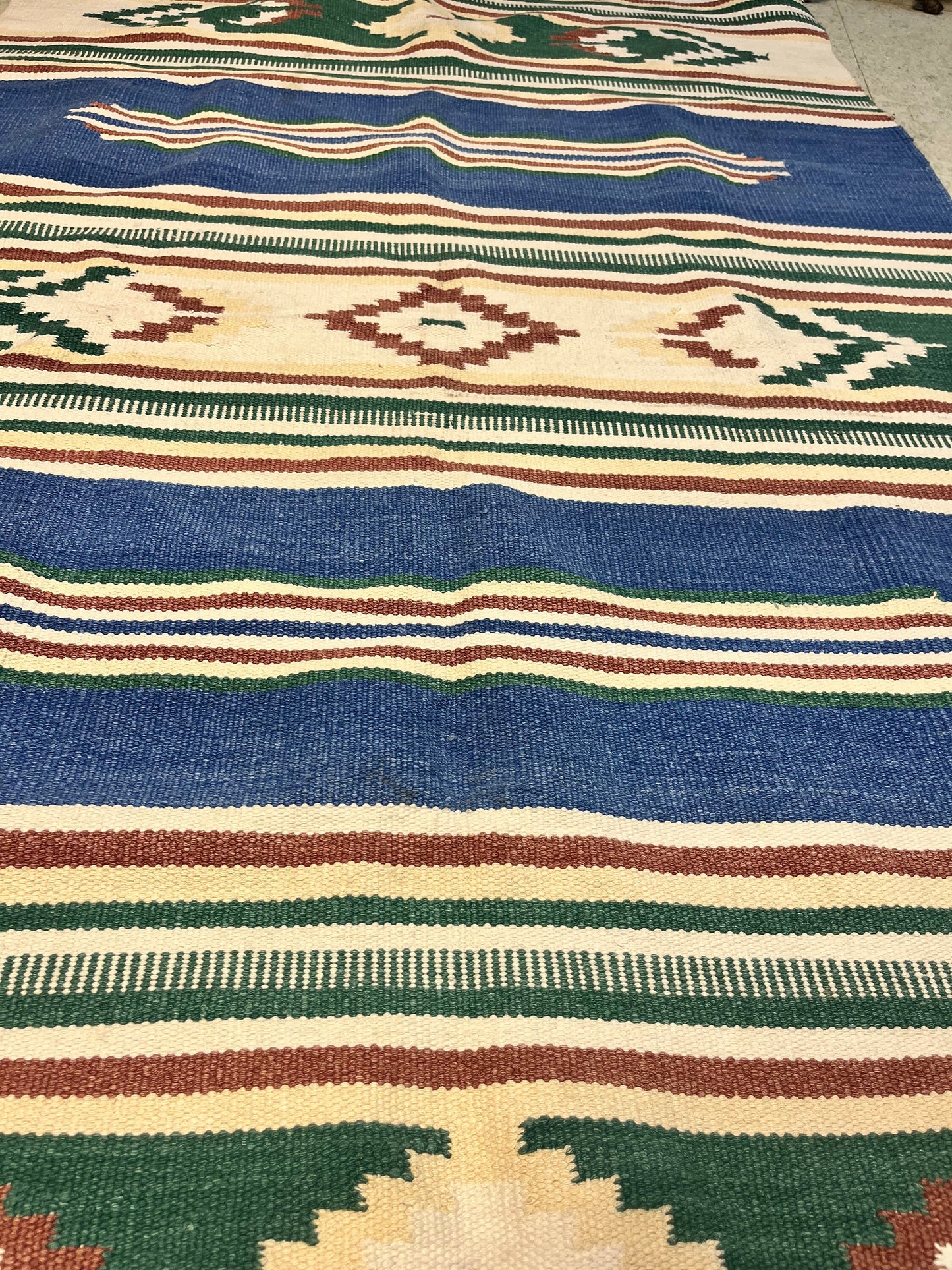 A  Approximately 6 x 43 wide vintage  authentic stunning Navajo carpet  a beauty and  exceptional value. -wow