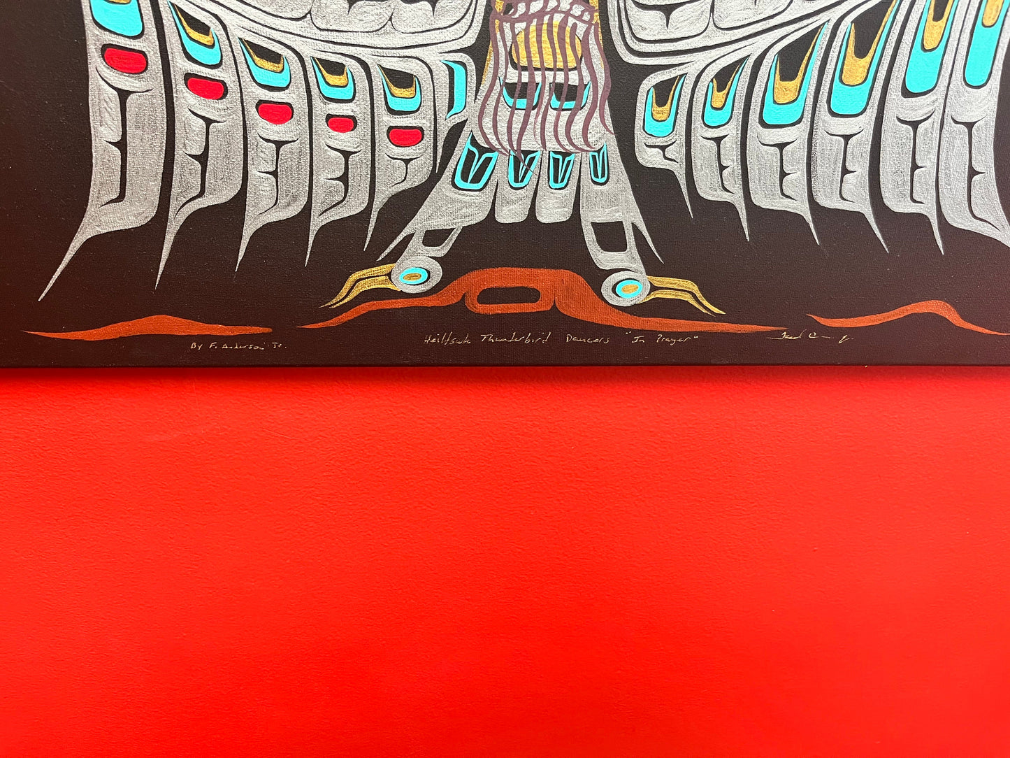 Authentic museum quality Indigenous First Nations Fred Anderson Jr painting on canvas  absolutely stunning piece  wow