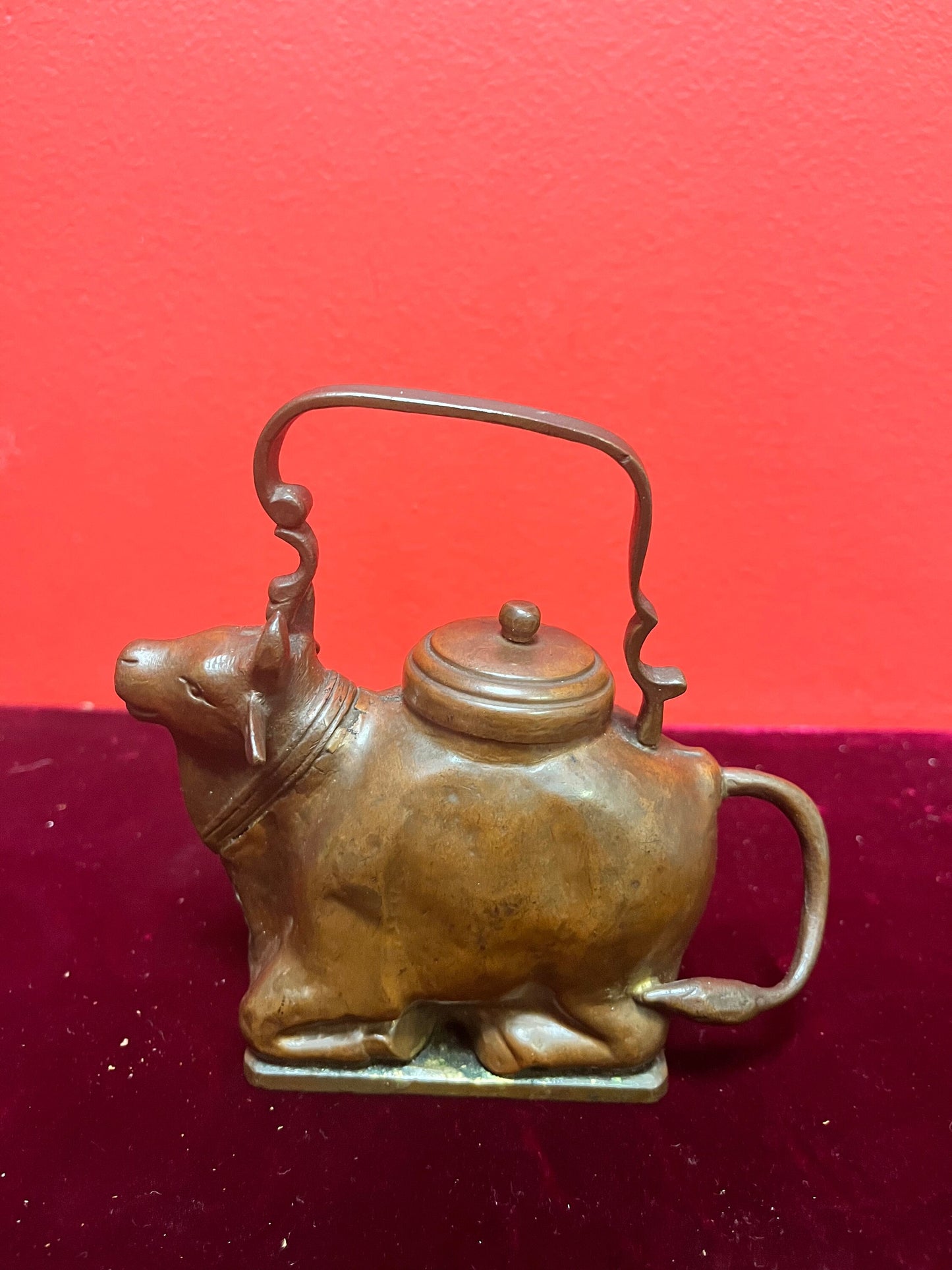 Rare 5 inch Chinese bronze holy water jug with lid exceptional quality - 19th century