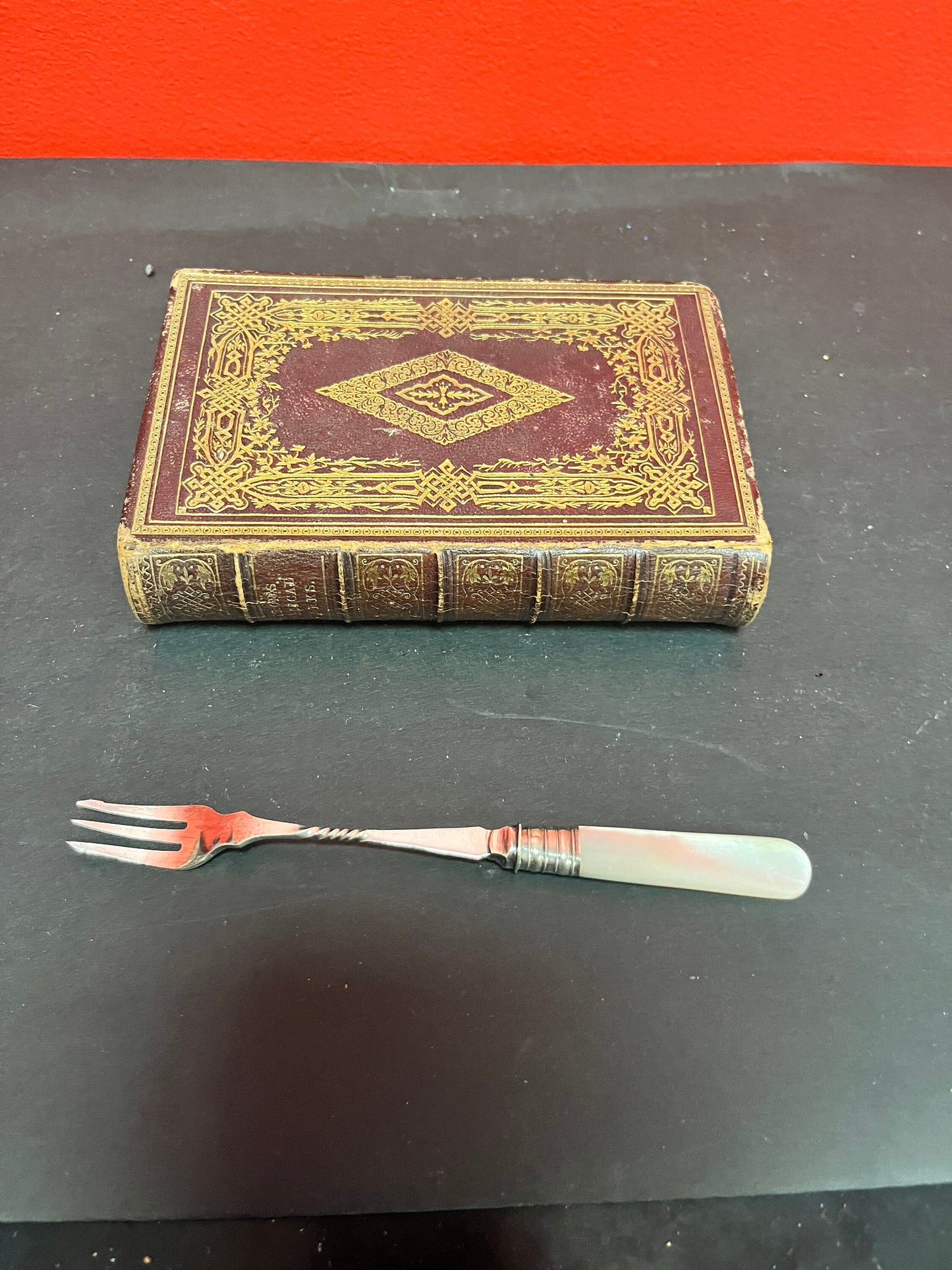 7 inch silver plate and mother-of-pearl pickle fork  great gift