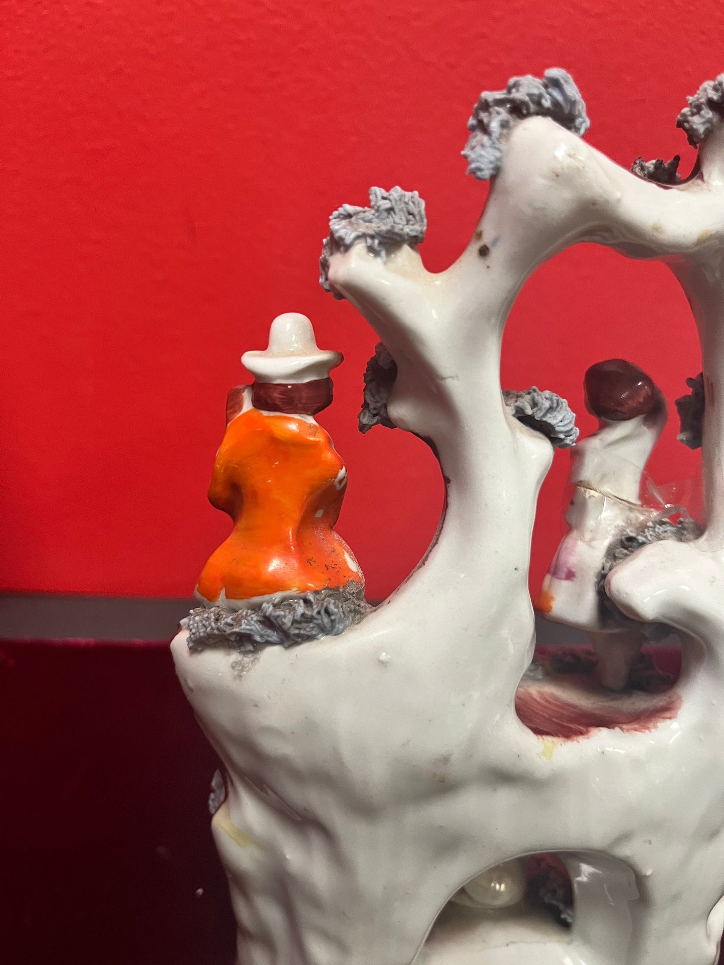 An 8 inch tall antique Staffordshire Swan Lake statue great antique condition see photos