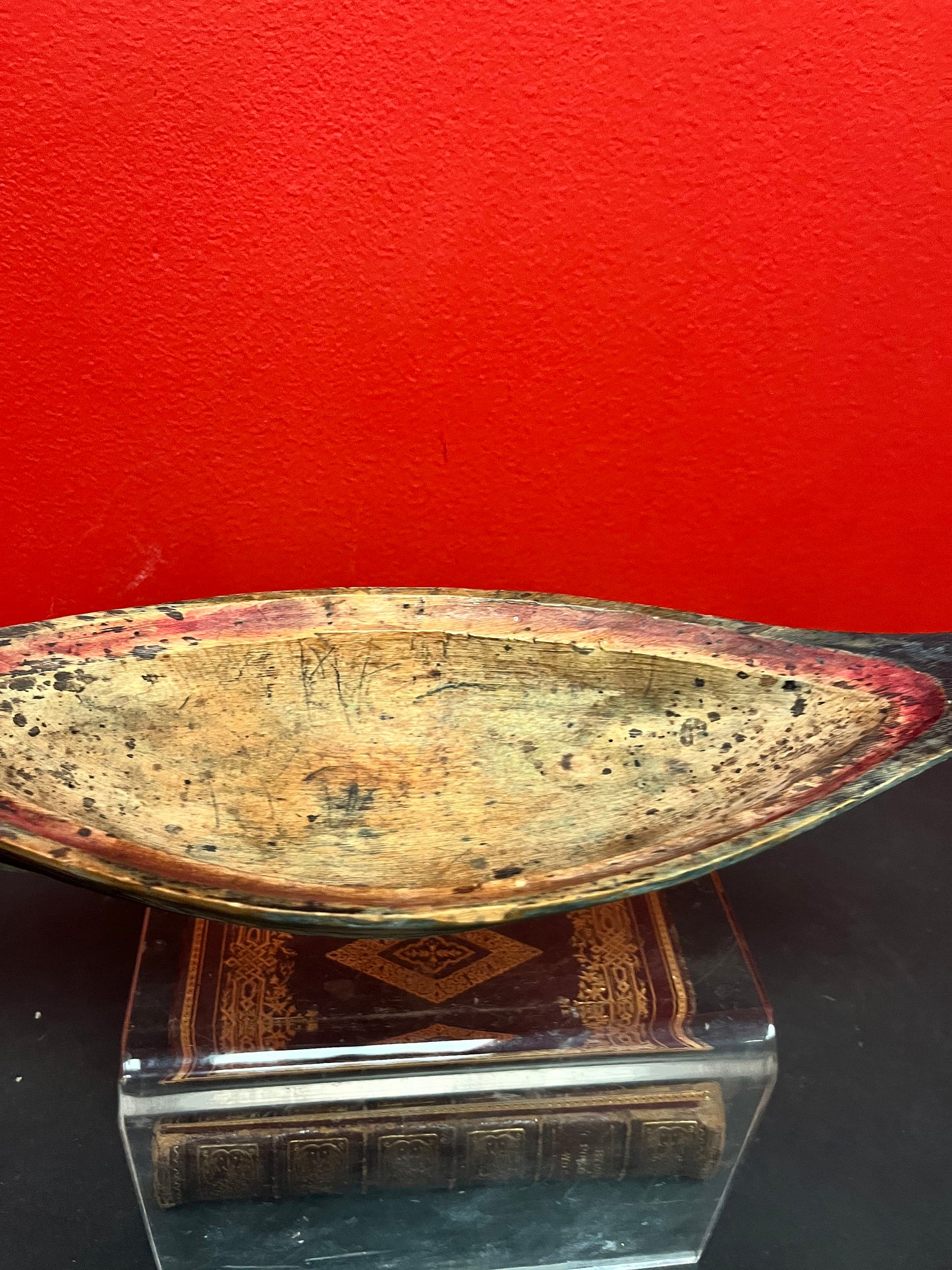 14 x 5 x 2 high, authentic museum quality 19 century ceremonial painted grease bowl  indigenous first nations pacific northwest coast