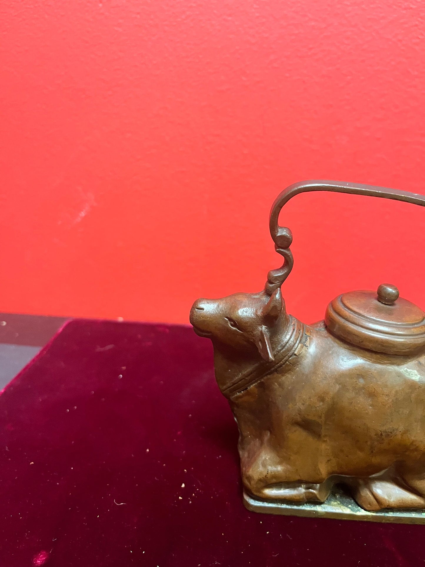 Rare 5 inch Chinese bronze holy water jug with lid exceptional quality - 19th century