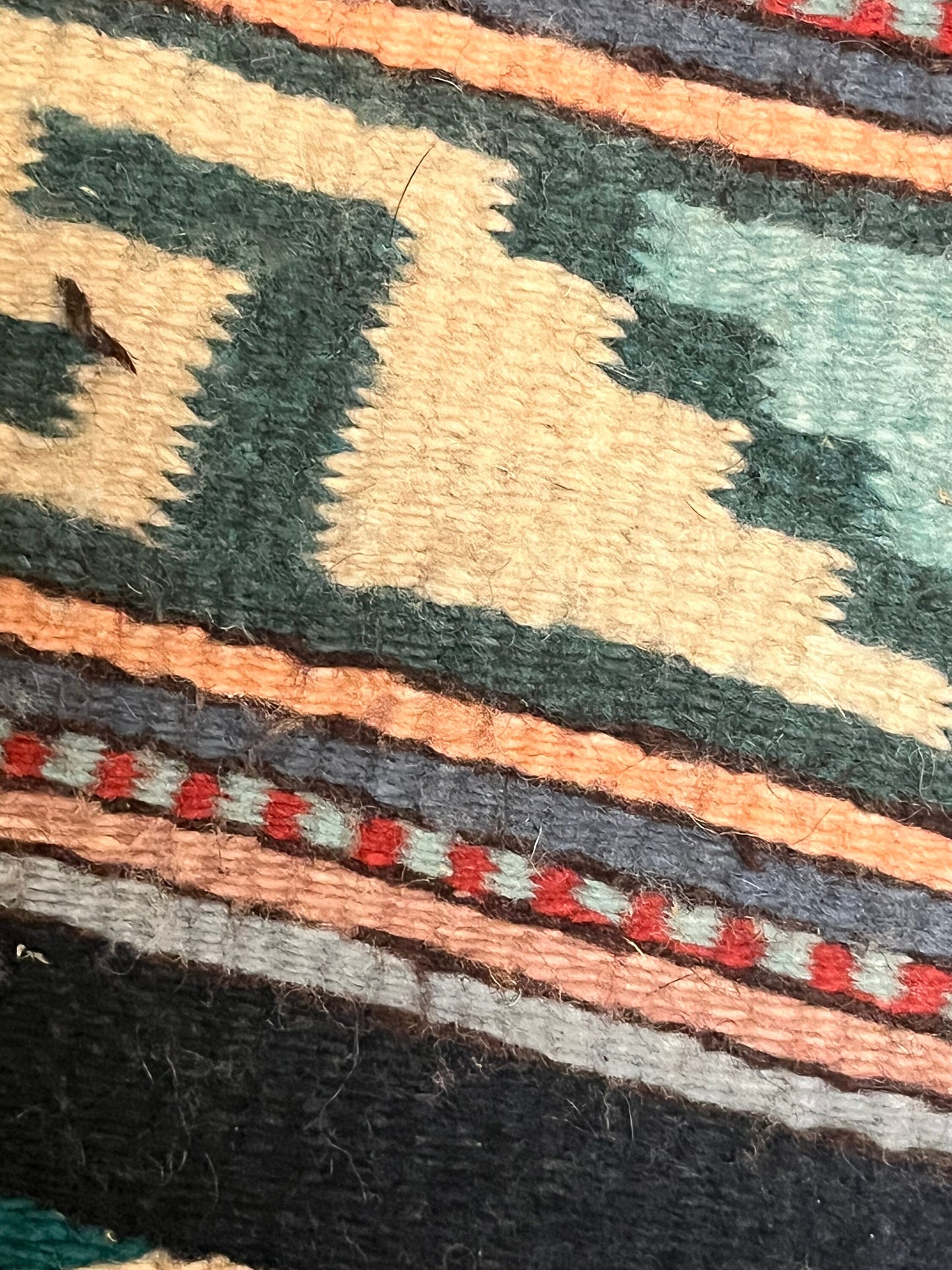 Stunning 77 x 15 authentic Navajo textile wonderful colours wow