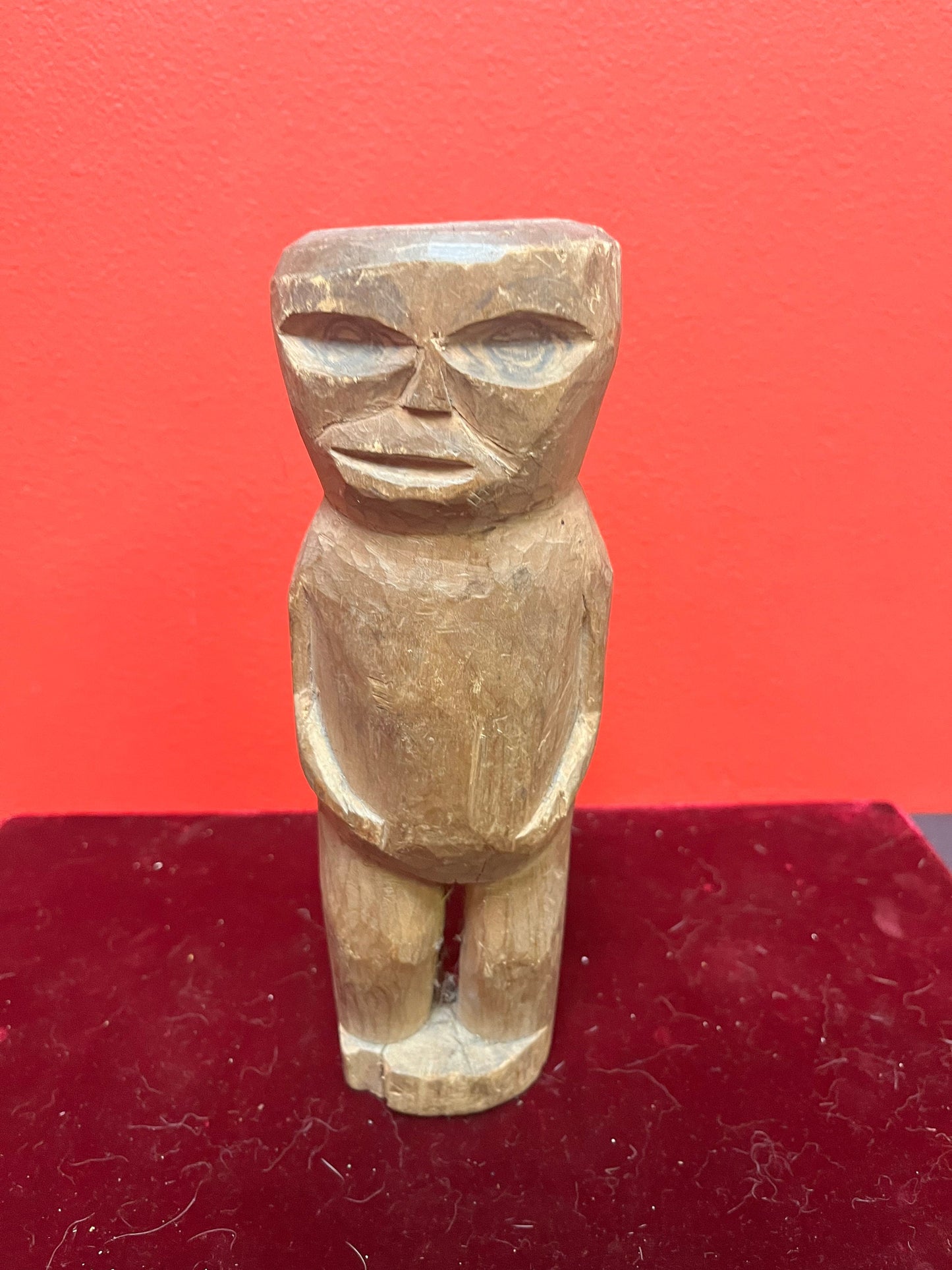 Very early antique first nations indigenous, pacific northwest coast Haida carved wooden statue possibly child made primitive beauty