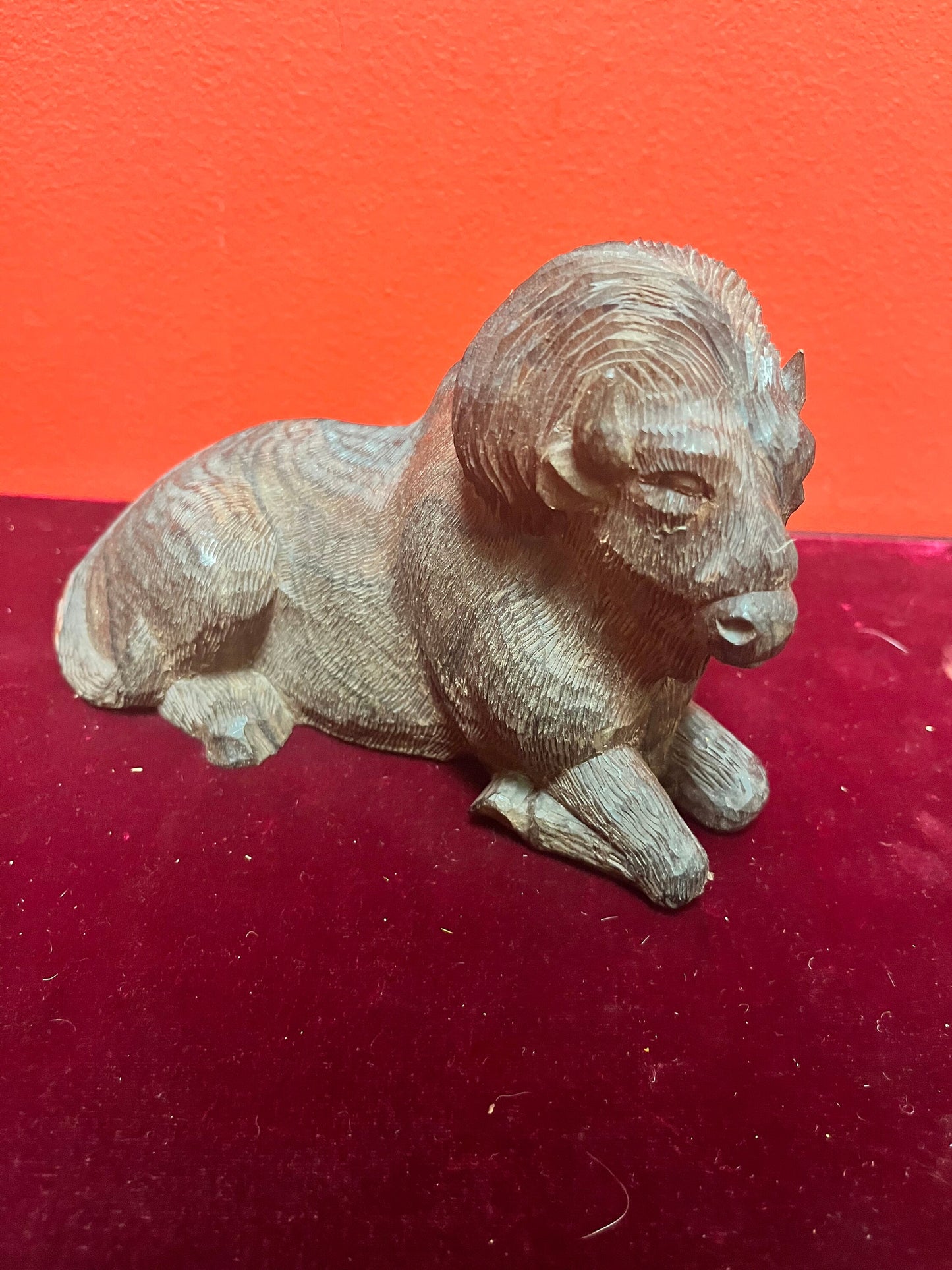 Lovely 7 inch Ironwood ram statue heavy and well detailed