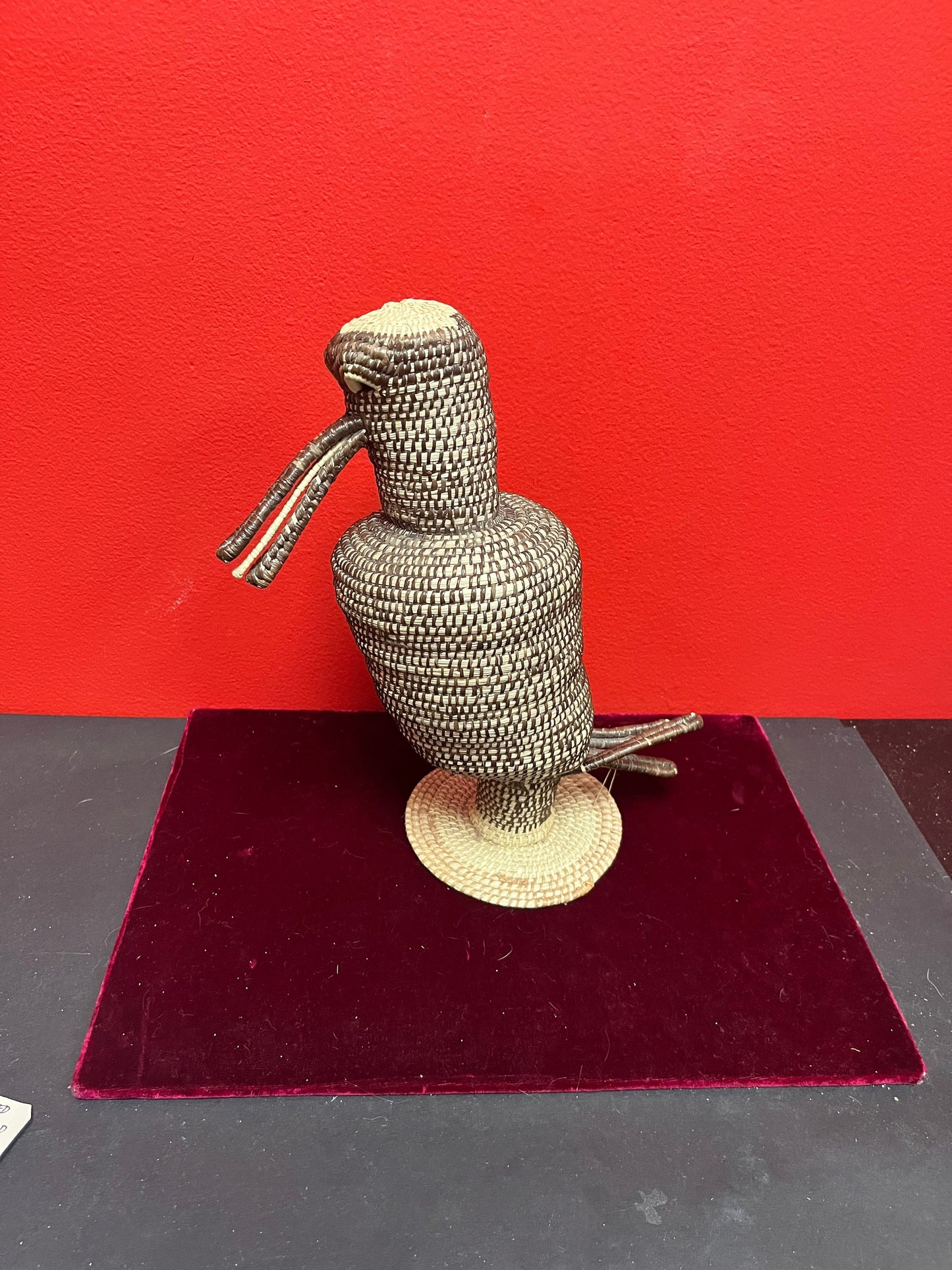 Oceanic 11 inch high handmade wicker animal bird light weight and very unusual