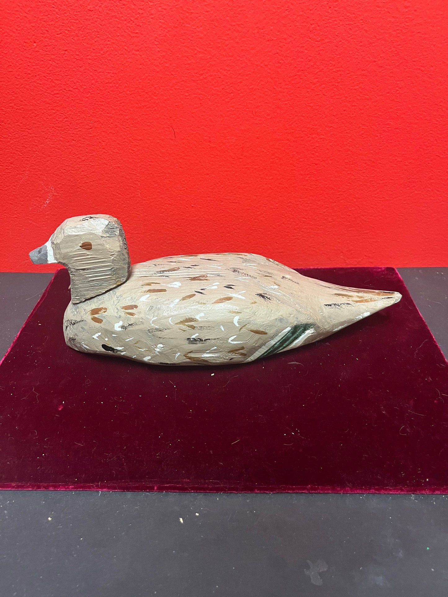 11 x 5 inches high Canadian folk art wooden duck  great primitive look and condition - perfect for cabin or gift