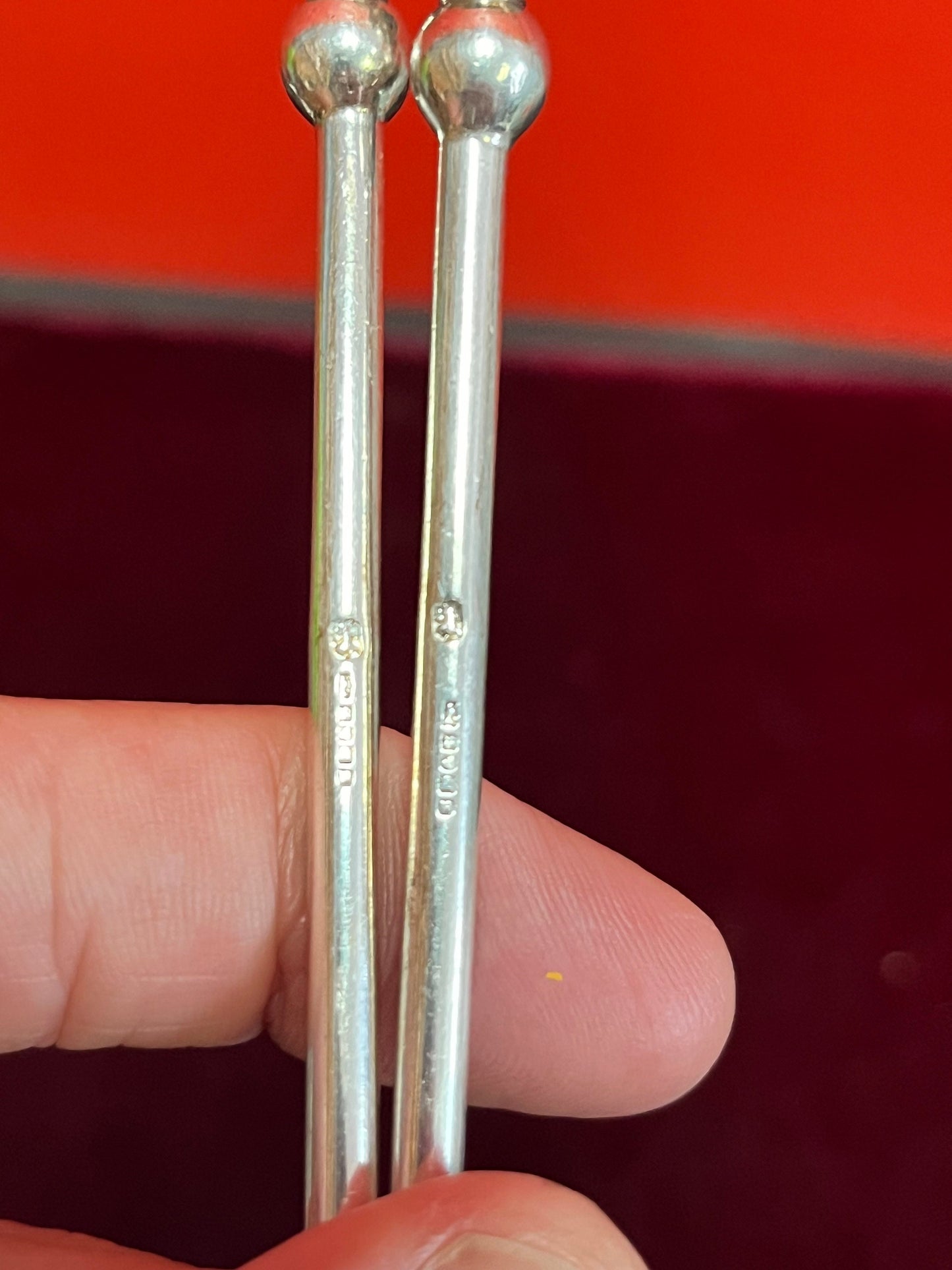 8 inch silver hallmarked salad servers nice condition great gift