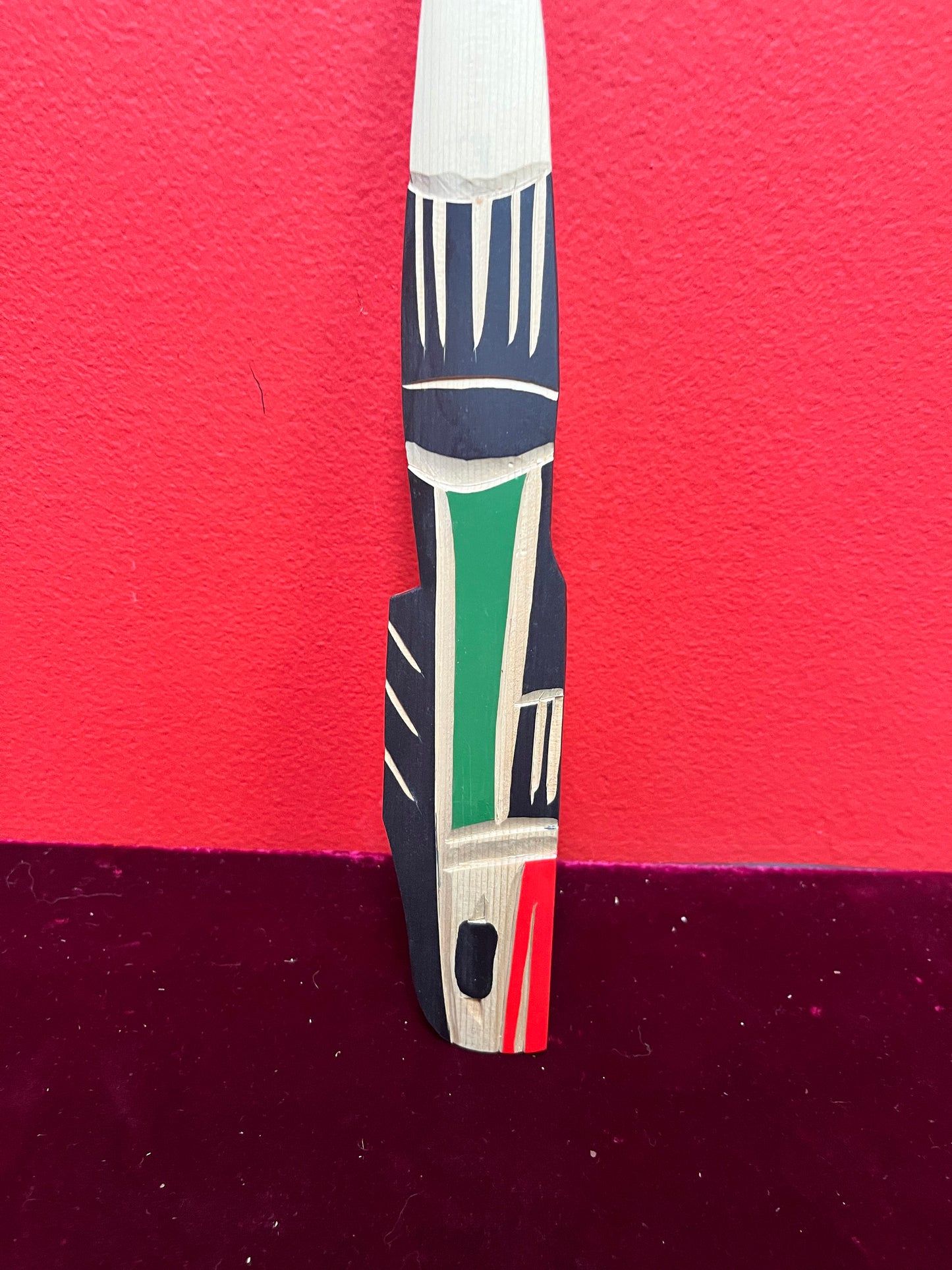 Lovely indigenous first nations pacific northwest coast cedar painted letter opener great gift well priced