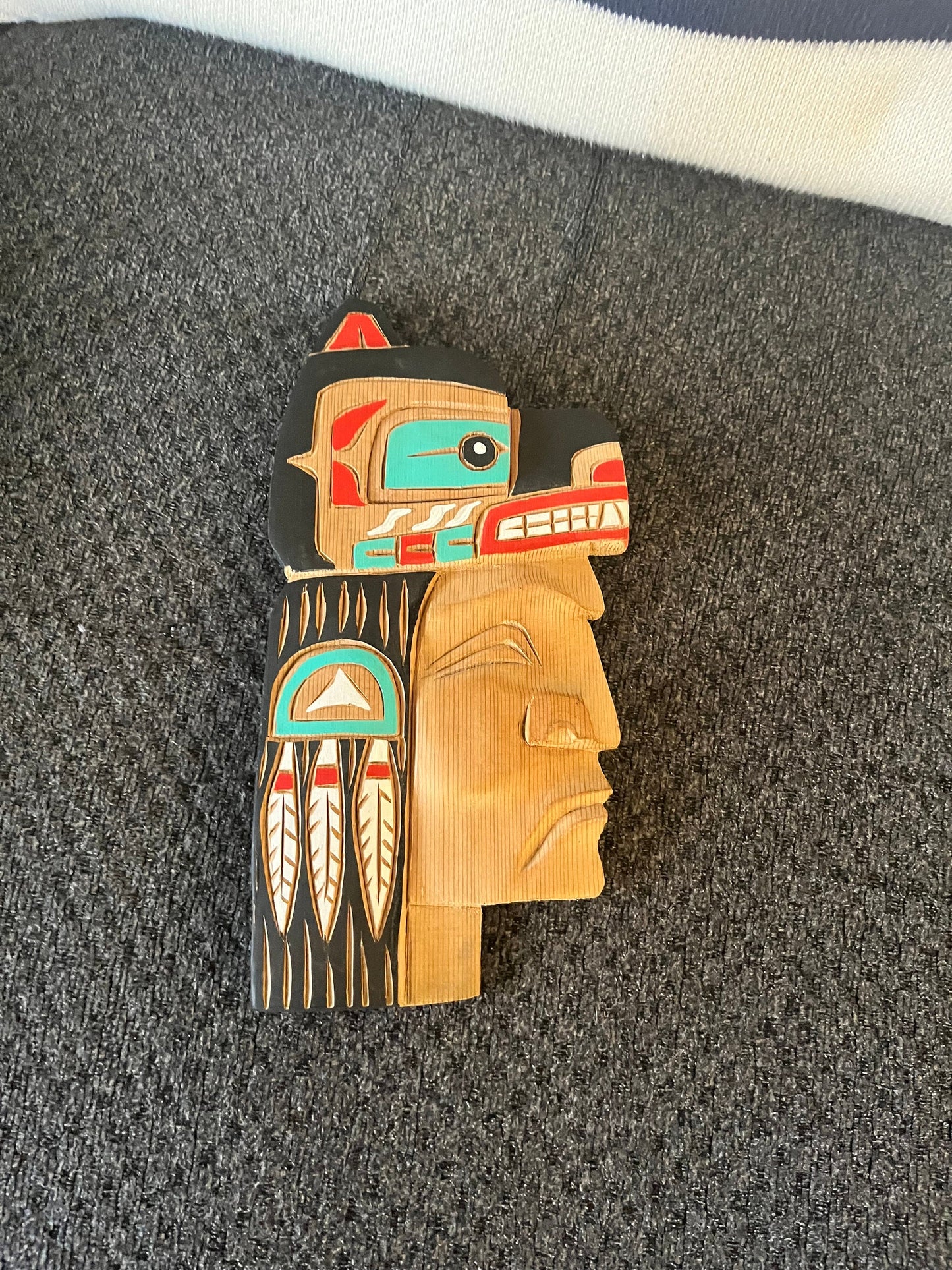 10 inch indigenous First Nations pacific north west coast signed chief plaque!