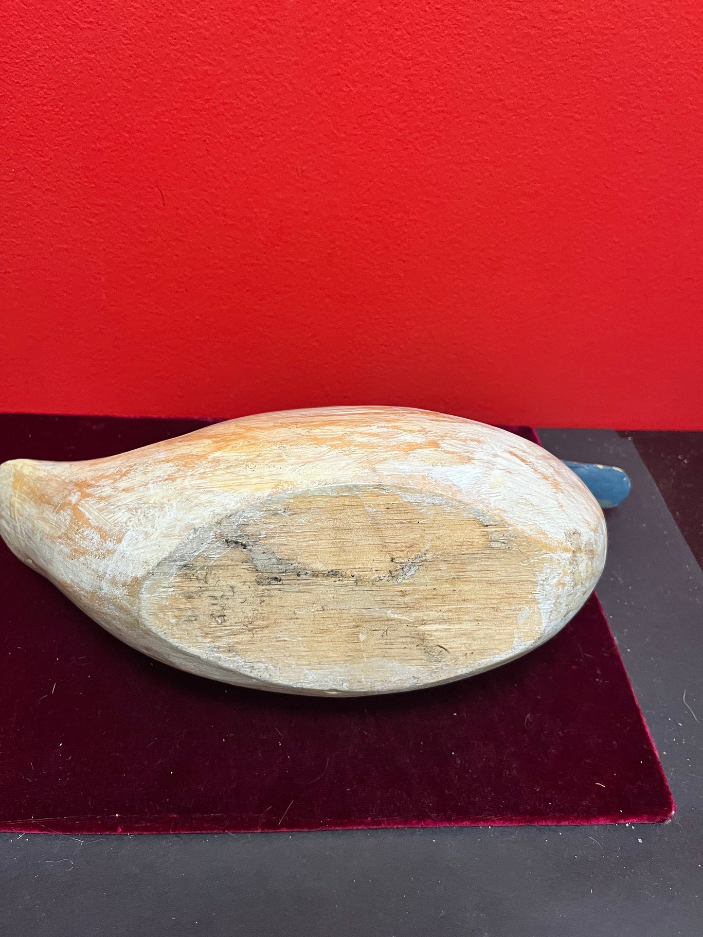 12 x 6 high antique folk art carver and painted duck  wonderful Patina and Condition