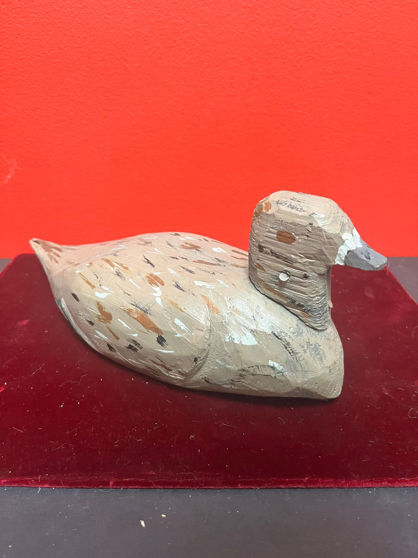 11 x 5 inches high Canadian folk art wooden duck  great primitive look and condition - perfect for cabin or gift