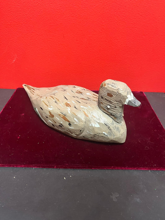 11 x 5 inches high Canadian folk art wooden duck  great primitive look and condition - perfect for cabin or gift