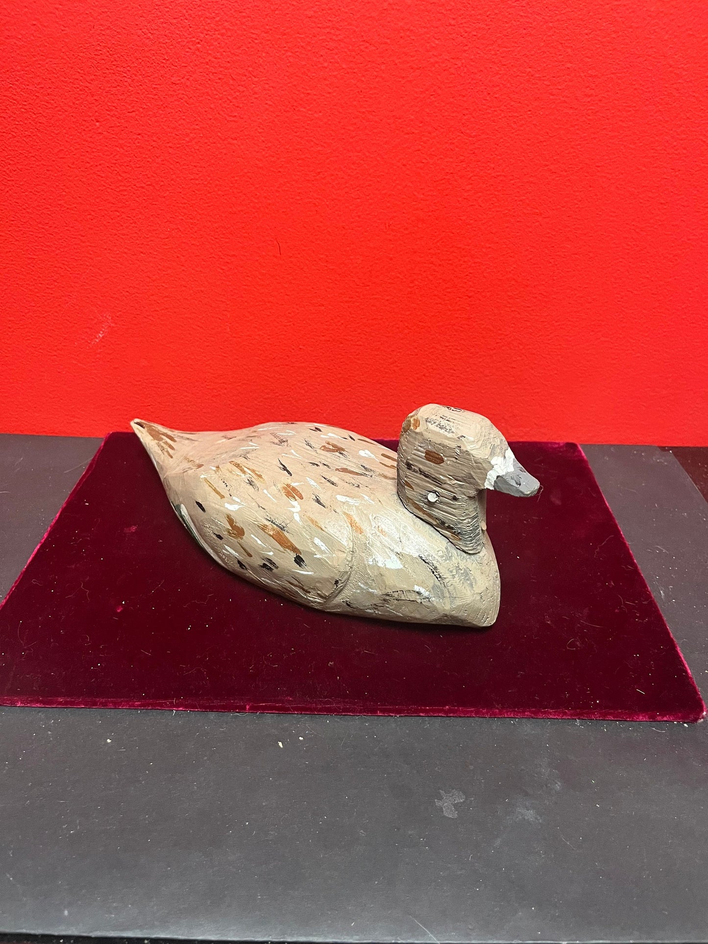 11 x 5 inches high Canadian folk art wooden duck  great primitive look and condition - perfect for cabin or gift