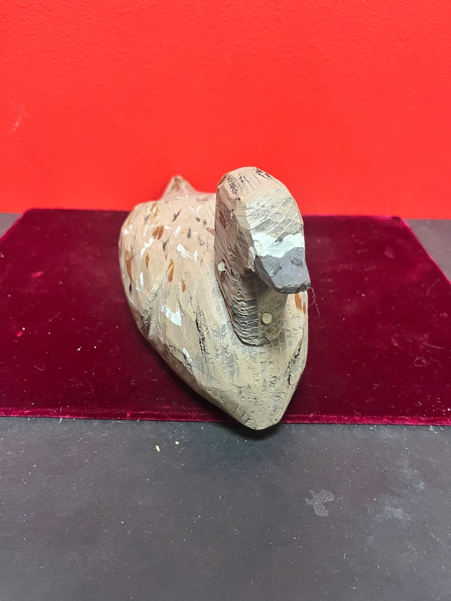 11 x 5 inches high Canadian folk art wooden duck  great primitive look and condition - perfect for cabin or gift