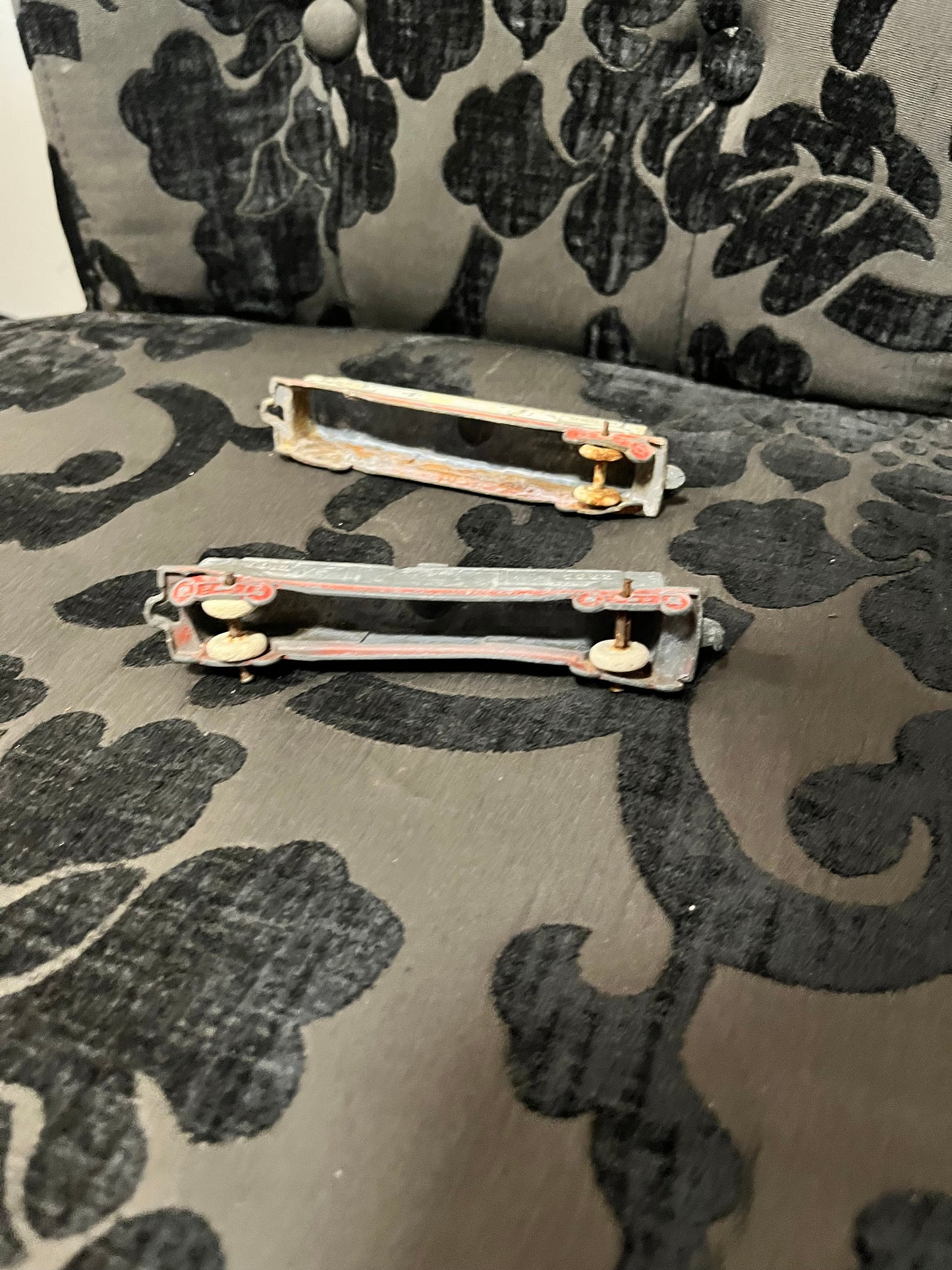 2 Very very very old 5 inch long Tin Trains as is