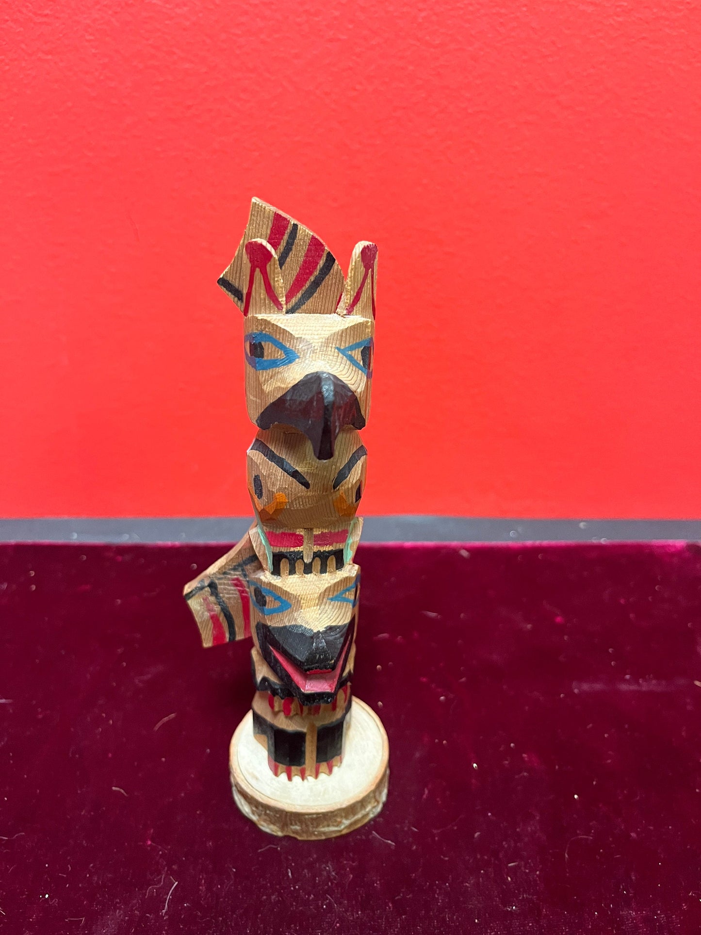 5 x 7 high primitive folk art Indigenous, First Nations, Pacific Northwest totem pole sweet