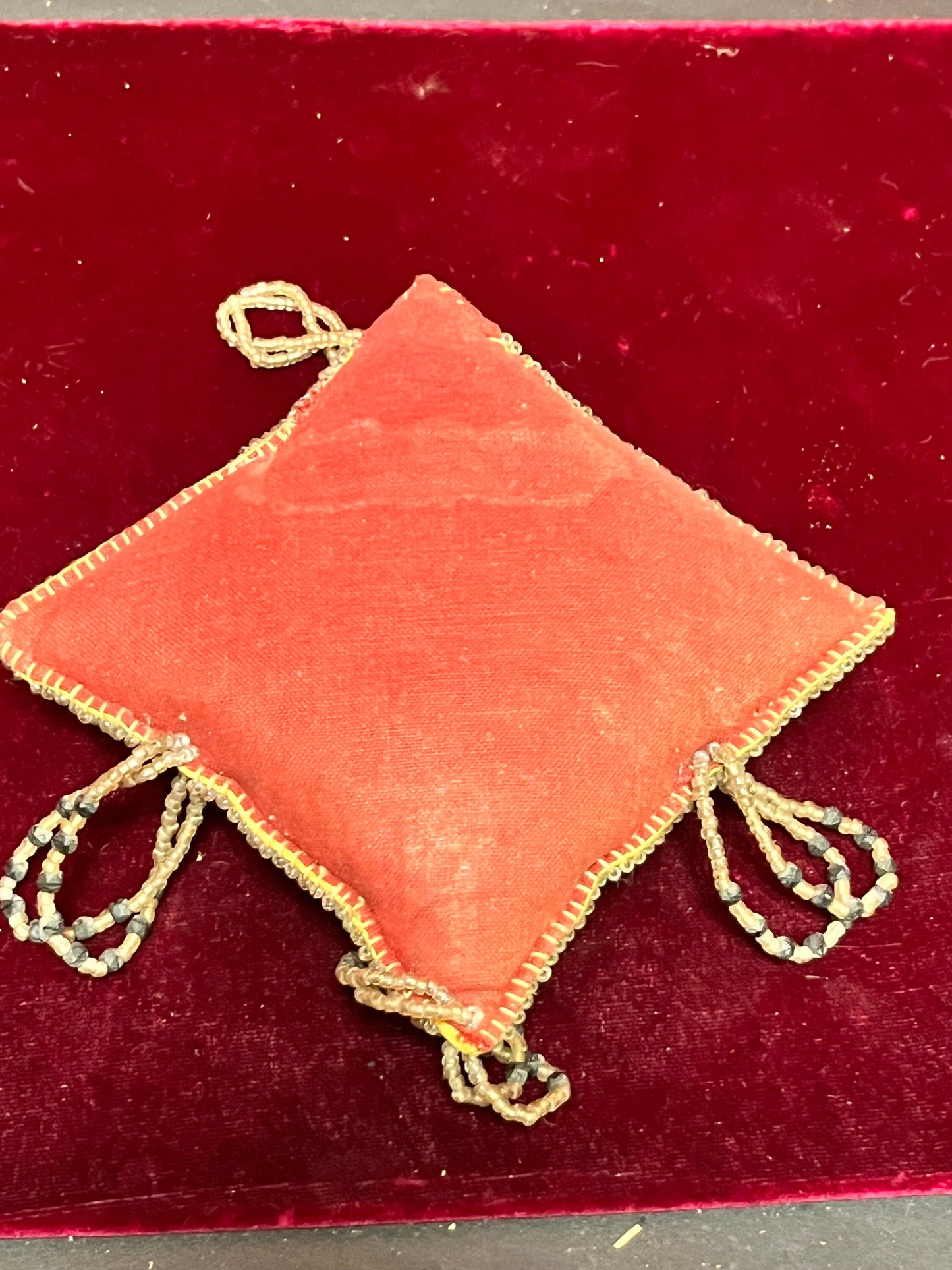 4 inch indigenous First Nations pacific northwest coast 1938 beaded cushion father spectacular condition