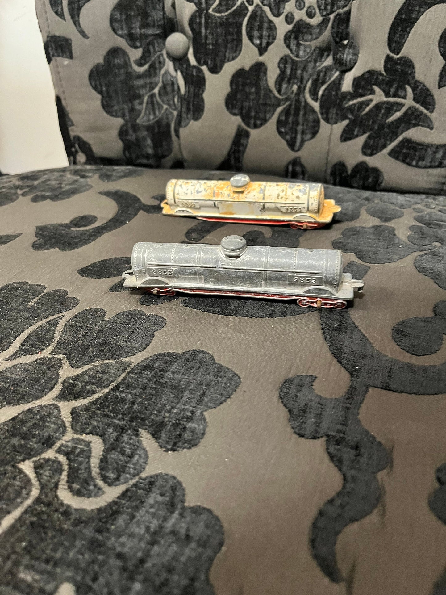 2 Very very very old 5 inch long Tin Trains as is