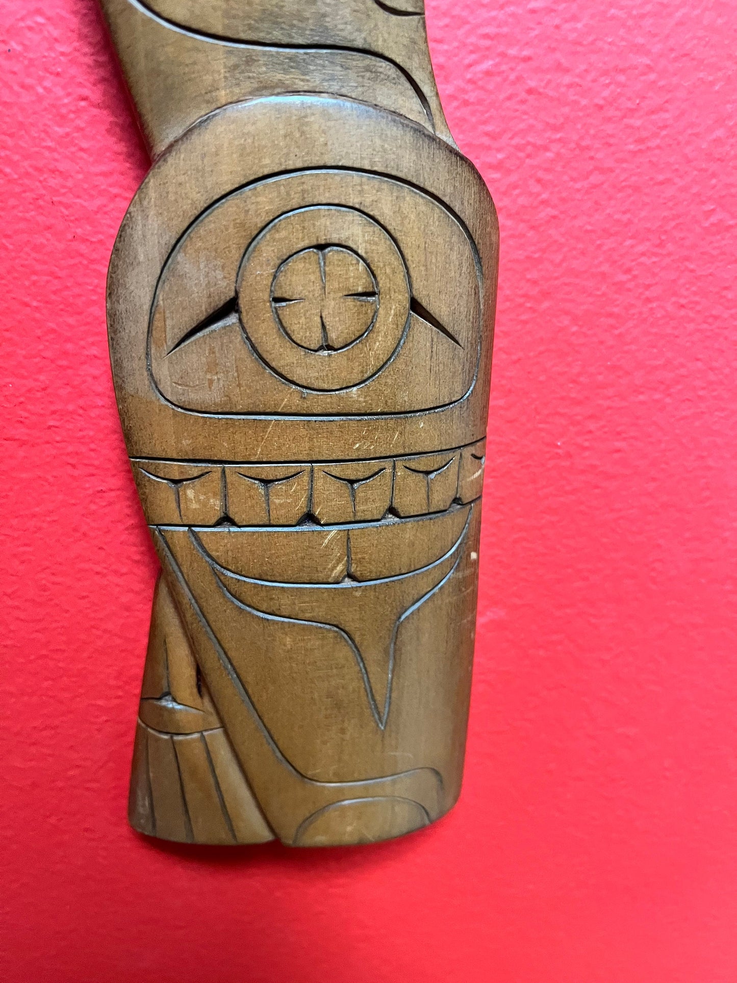 Lovely 11 inches tall indigenous First Nations pacific northwest coast signed cedar hummingbird  lovely gift