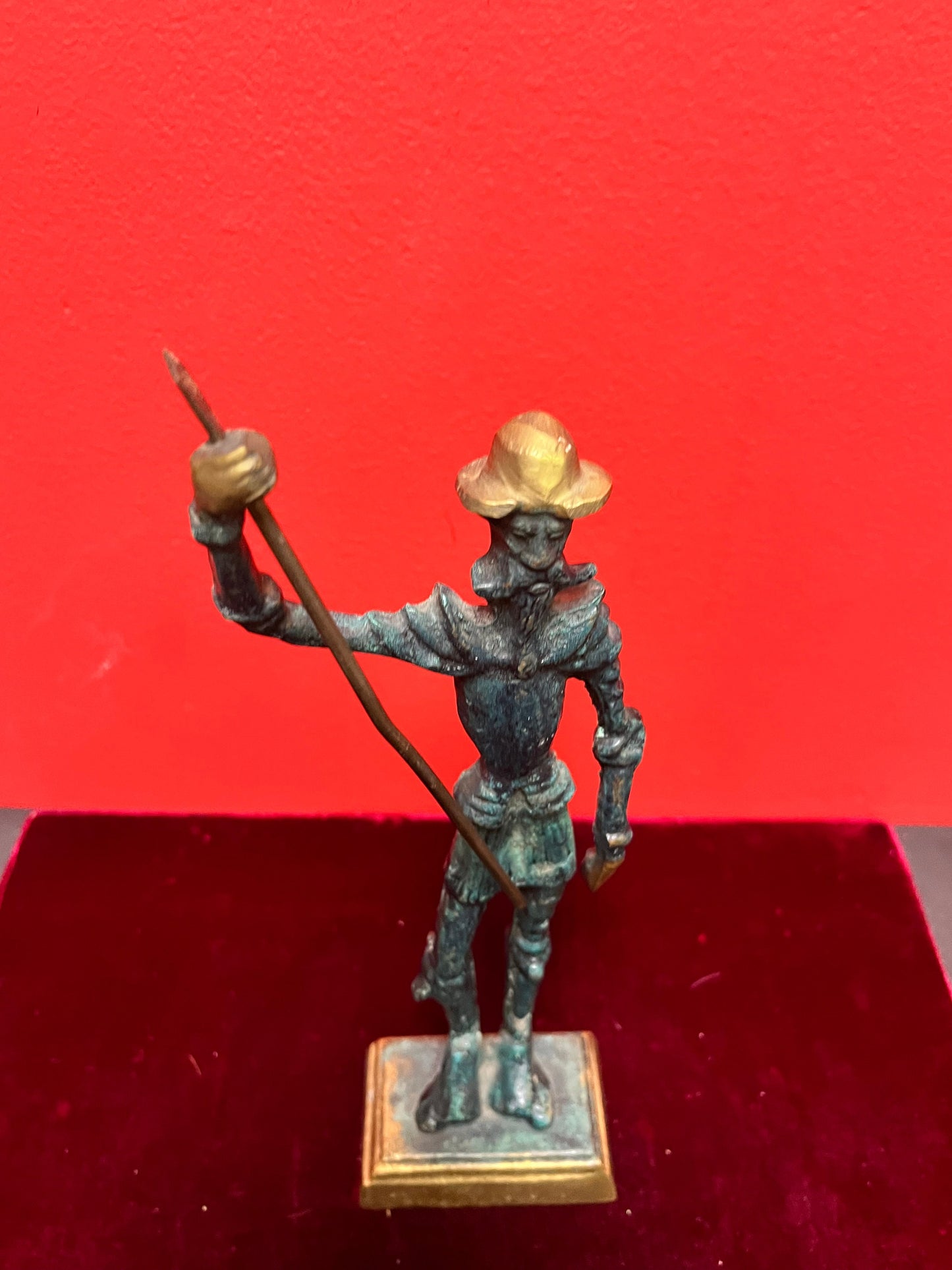 10 inch bronze statue of a soldier perfect patina heavy and quality -