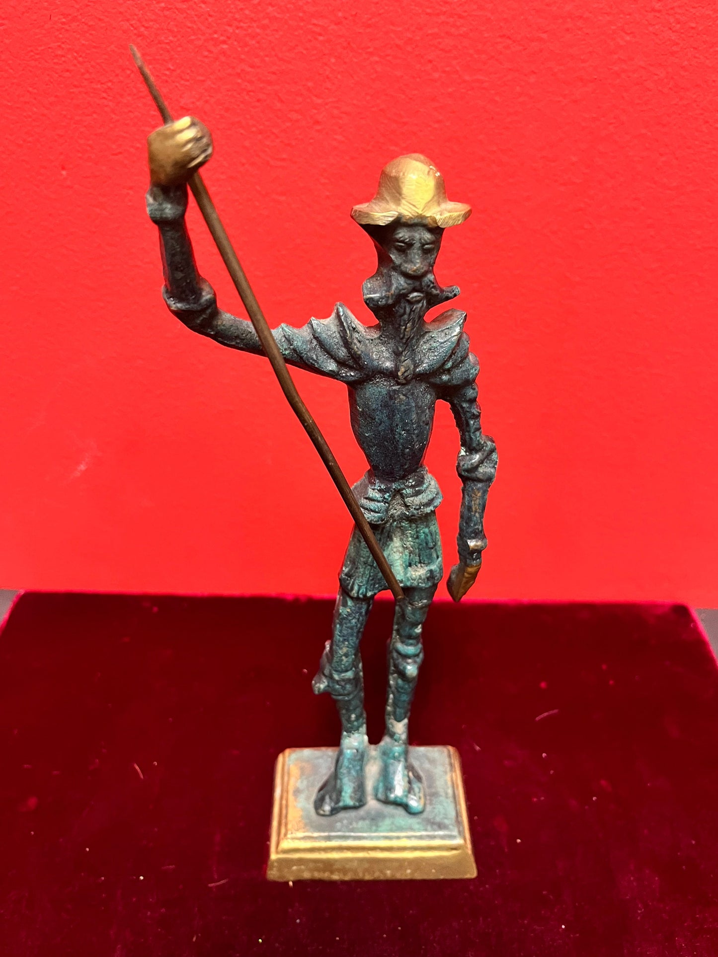 10 inch bronze statue of a soldier perfect patina heavy and quality -