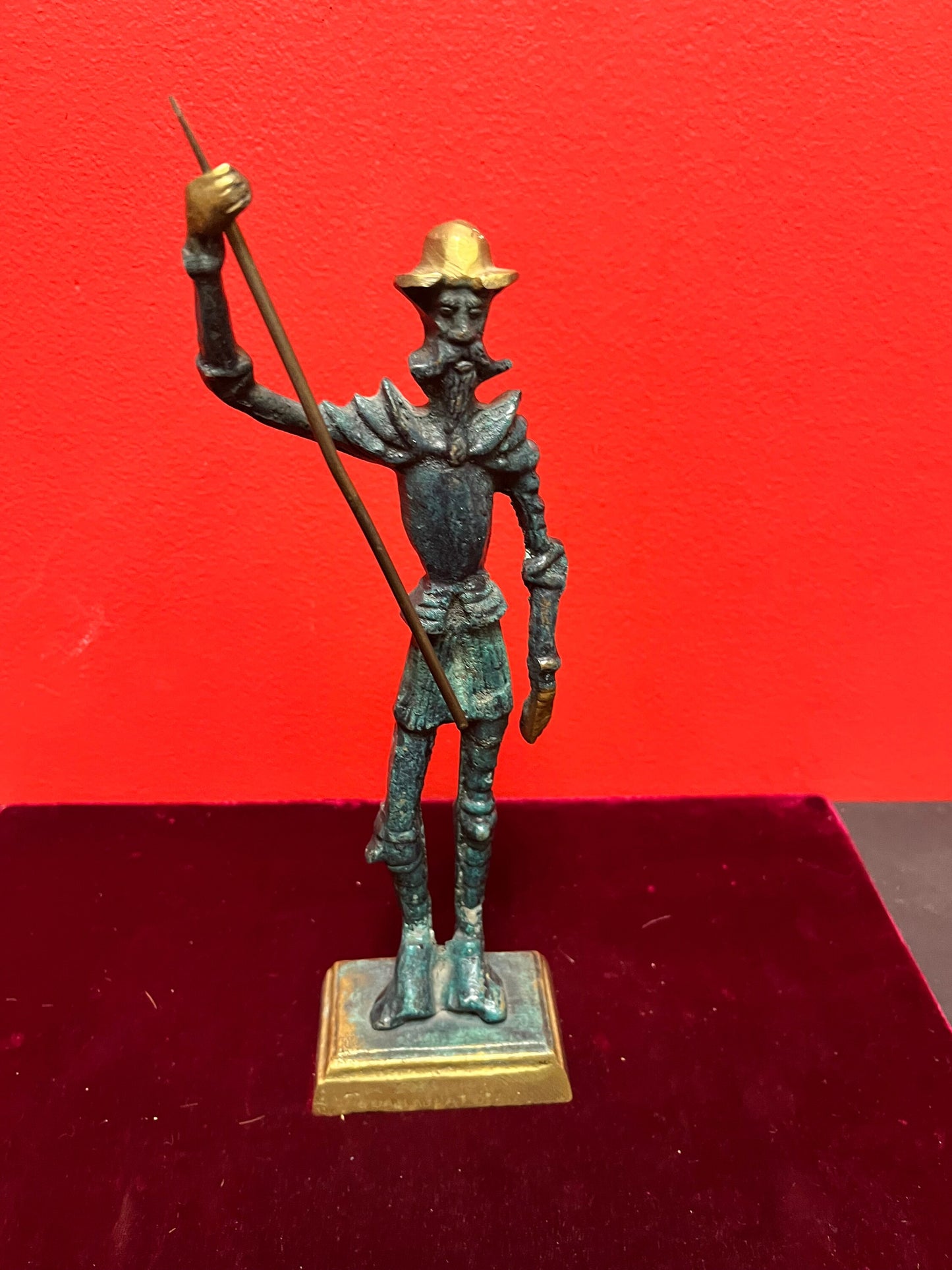 10 inch bronze statue of a soldier perfect patina heavy and quality -