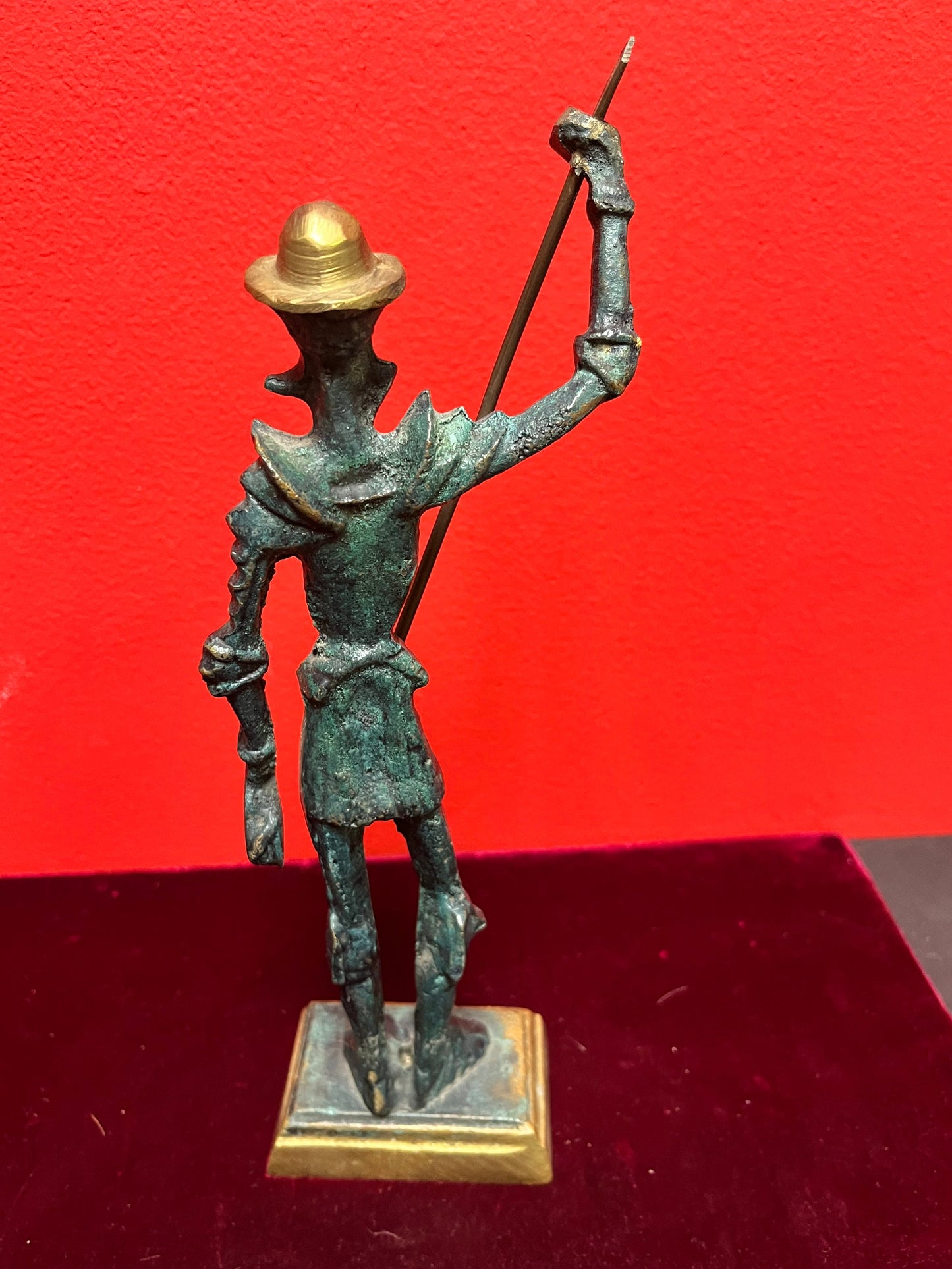 10 inch bronze statue of a soldier perfect patina heavy and quality -