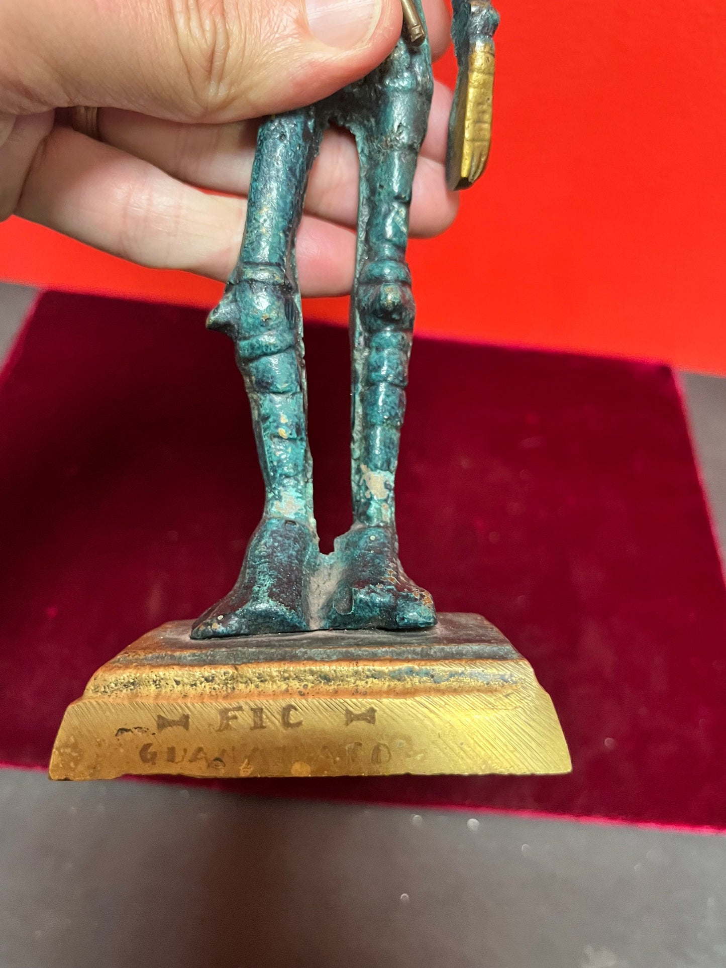 10 inch bronze statue of a soldier perfect patina heavy and quality -