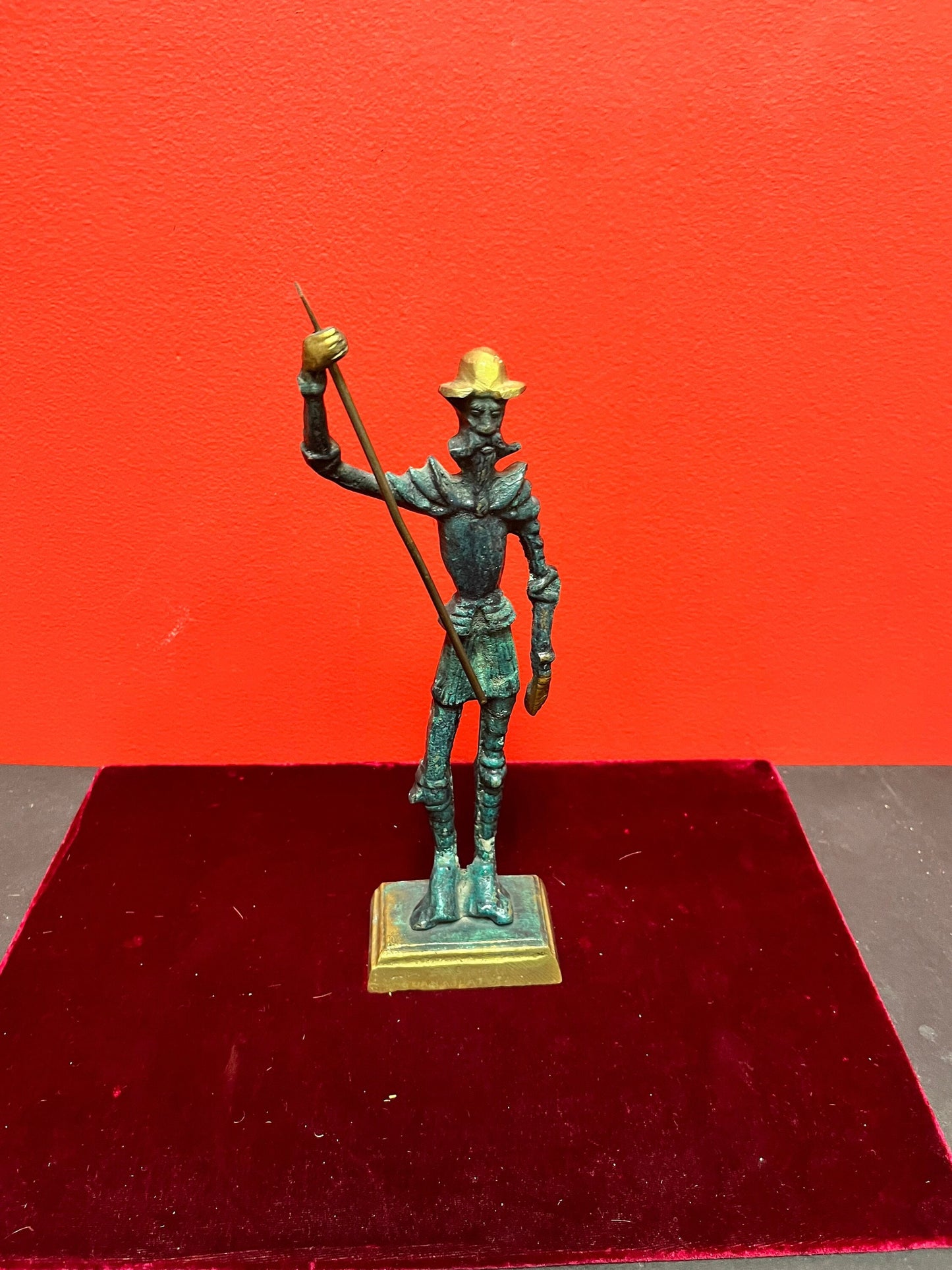 10 inch bronze statue of a soldier perfect patina heavy and quality -
