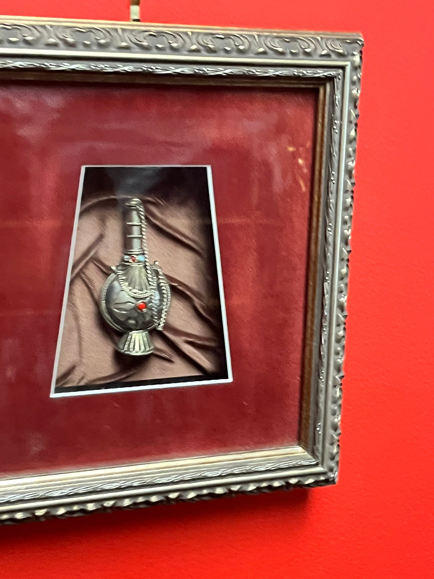 11 inch framed Tibetan snuff bottle   fancy