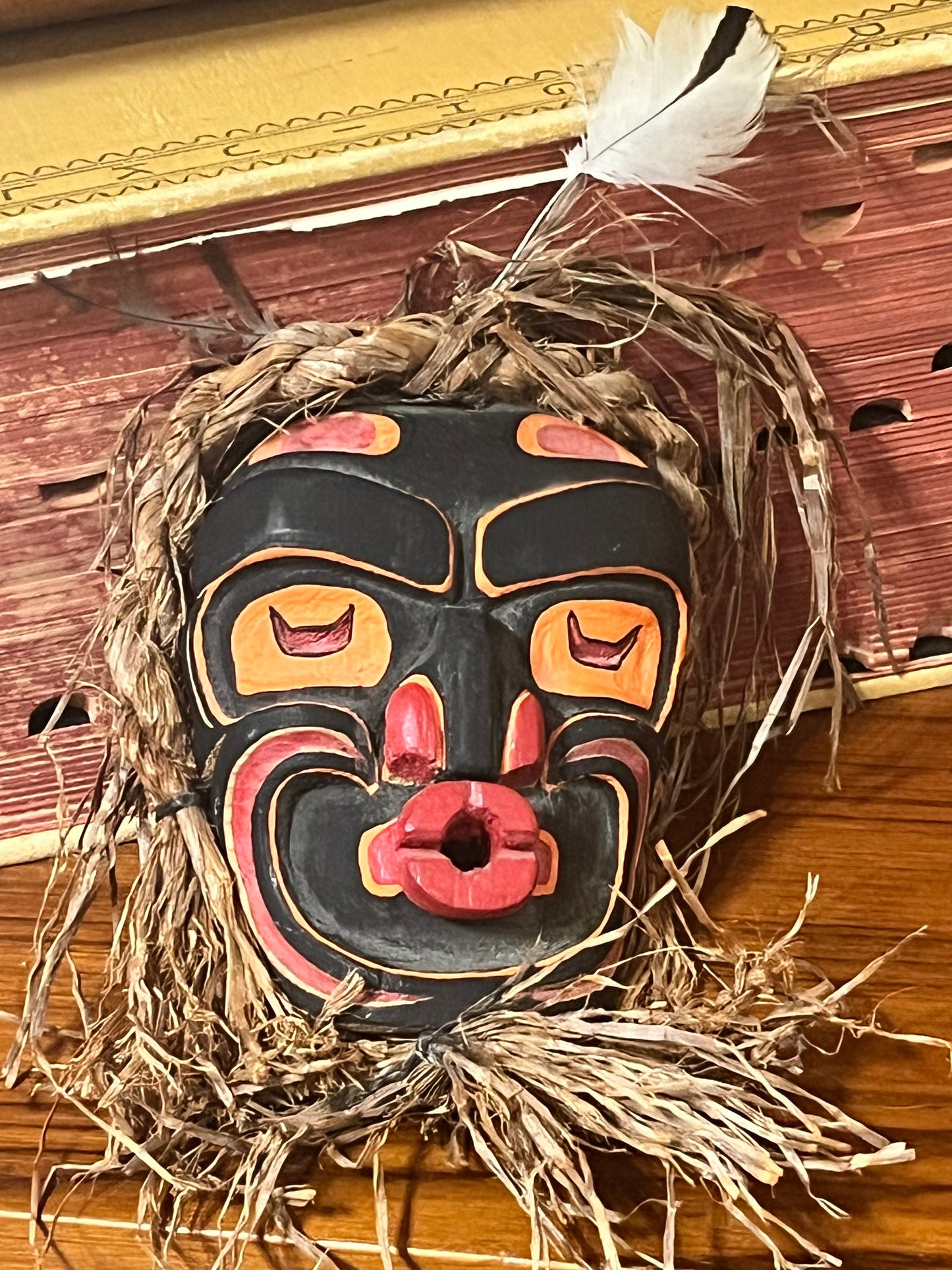 Stunning 8 inch indigenous, first nations Pacific Northwest signed mask unreal quality and detail value priced - wow