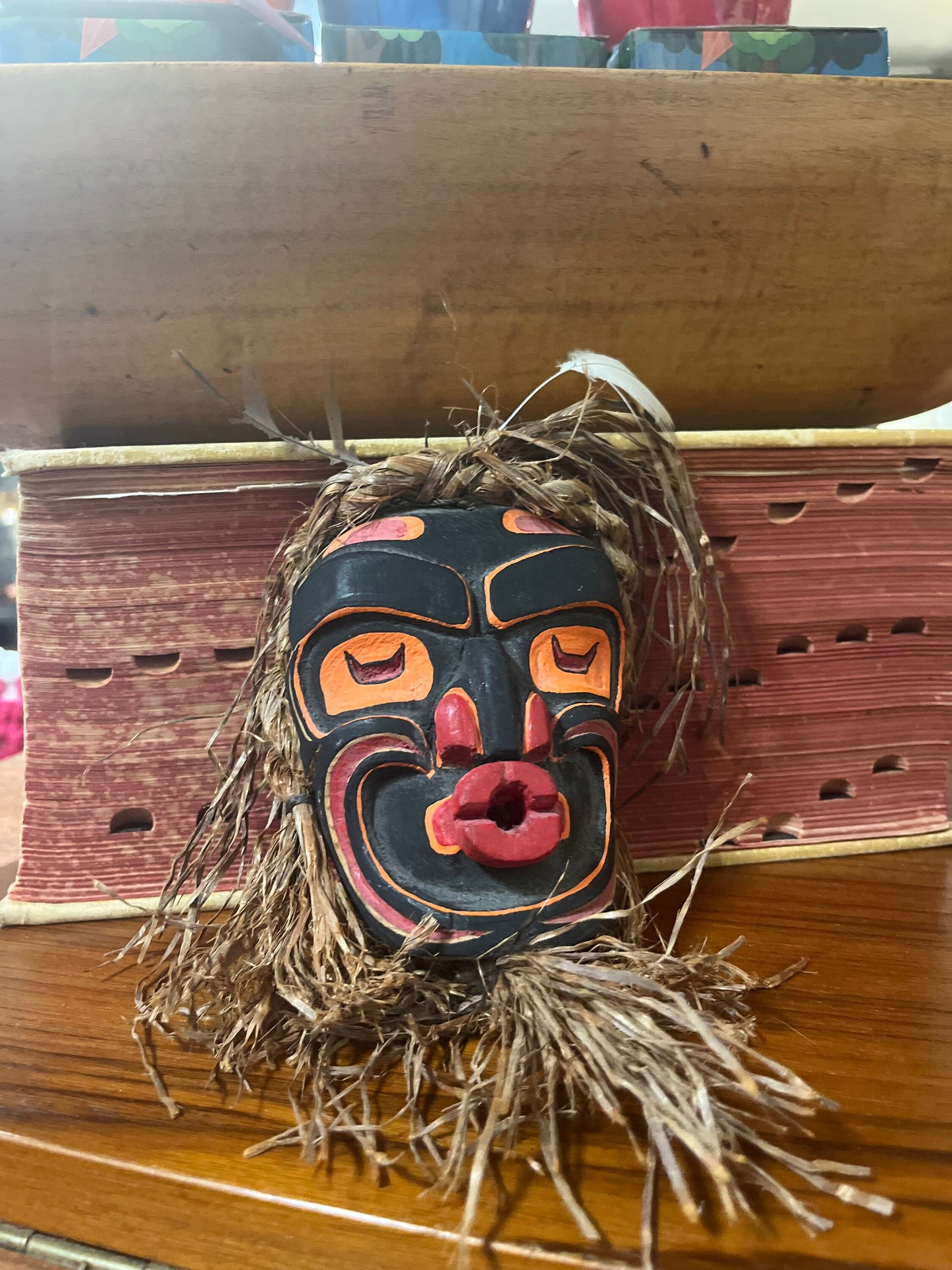 Stunning 8 inch indigenous, first nations Pacific Northwest signed mask unreal quality and detail value priced - wow