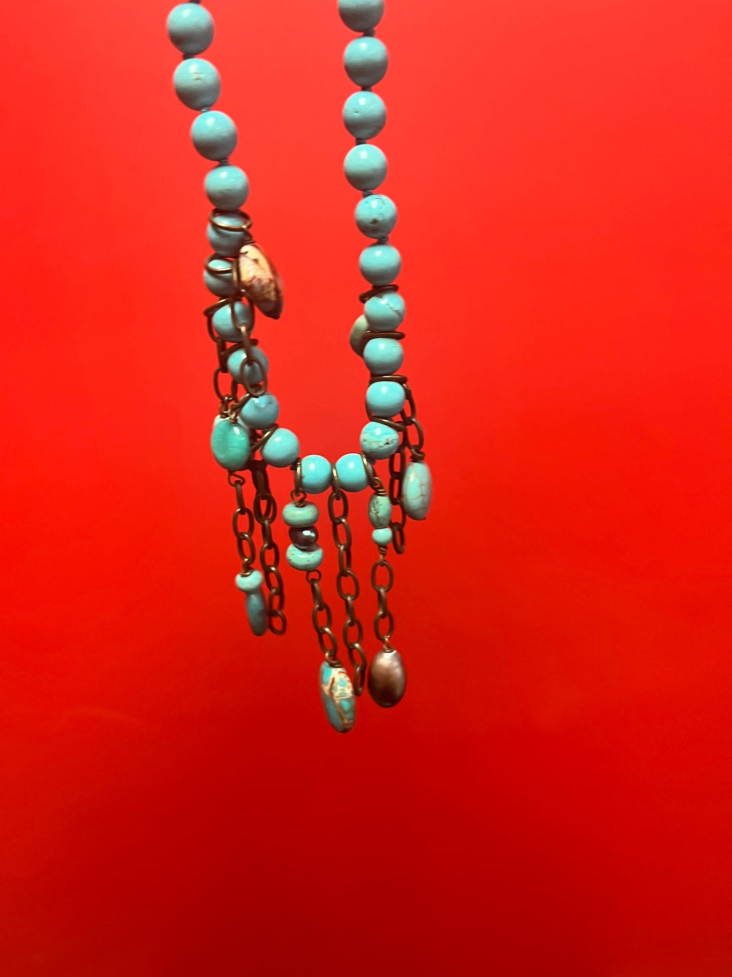 Unusual lovely turquoise necklace great gift